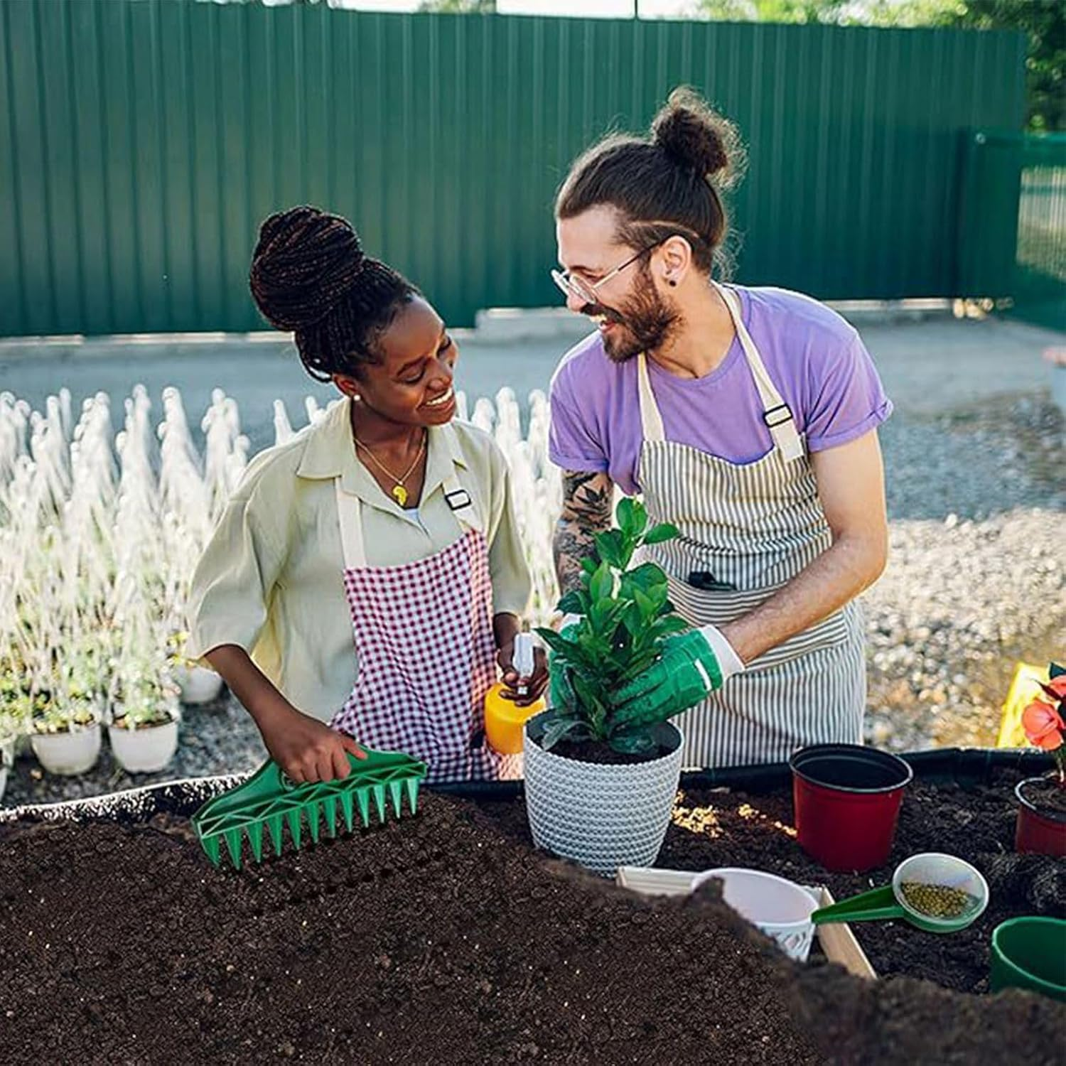 Seed Spacer Tool, Sowing Seeds Dispenser, 12 Holes Seed in Soil Digger Planter, Increase Efficiency Garden Sowing Spacer with Adjustable Seeder Dispenser for Planting Seeds, Garden image number 2