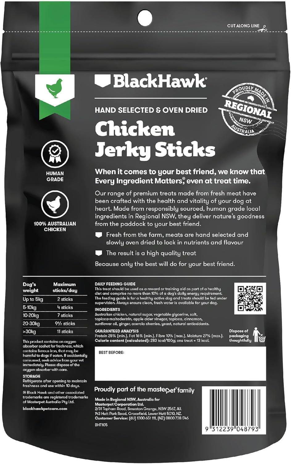Black Hawk Chicken Jerky Sticks Dog Treat 100 G image number 2