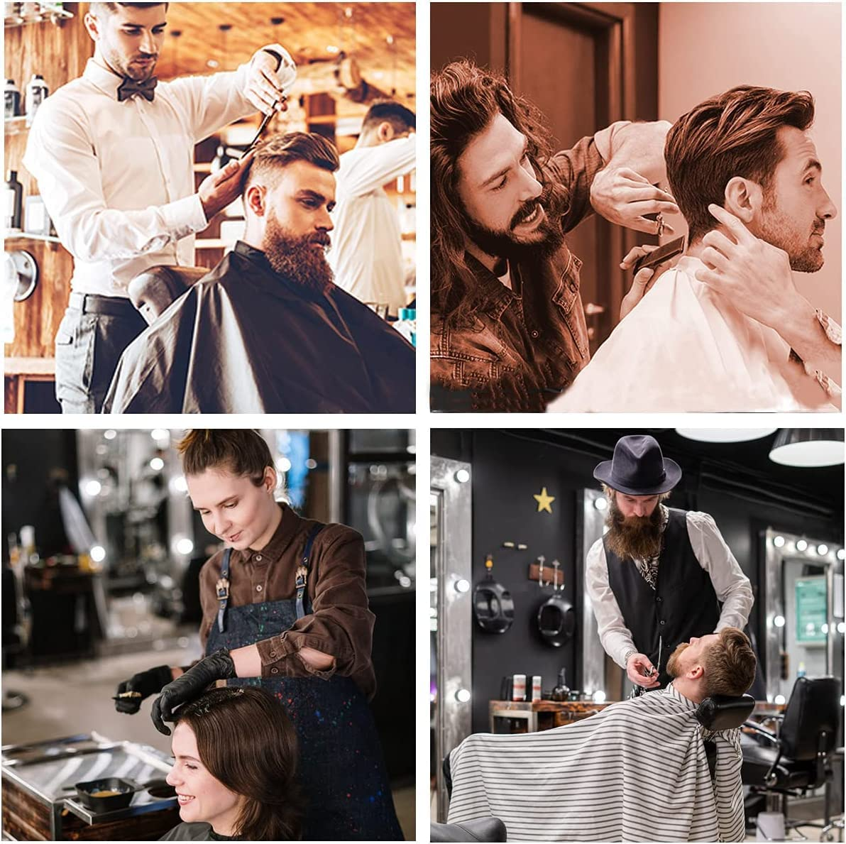 Sirabe 10 PCS Hair Cutting Scissors Set, Professional Haircut Scissors Kit with Cutting Scissors,Thinning Scissors, Comb,Cape, Clips, Black Hairdressing Shears Set for Barber, Salon, Home image number 3