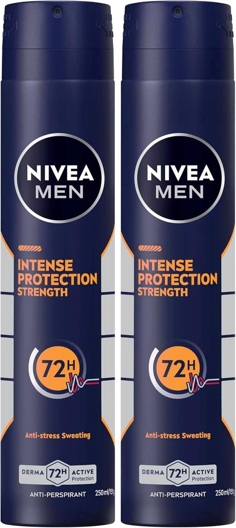 NIVEA MEN Intense Protection Strength Anti-Perspirant Aerosol 250Ml | with Zinc Complex | 72-Hour Anti-Perspirant | Quick Dry Formula | Suitable for Sensitive Skin (Pack of 2) image number 2