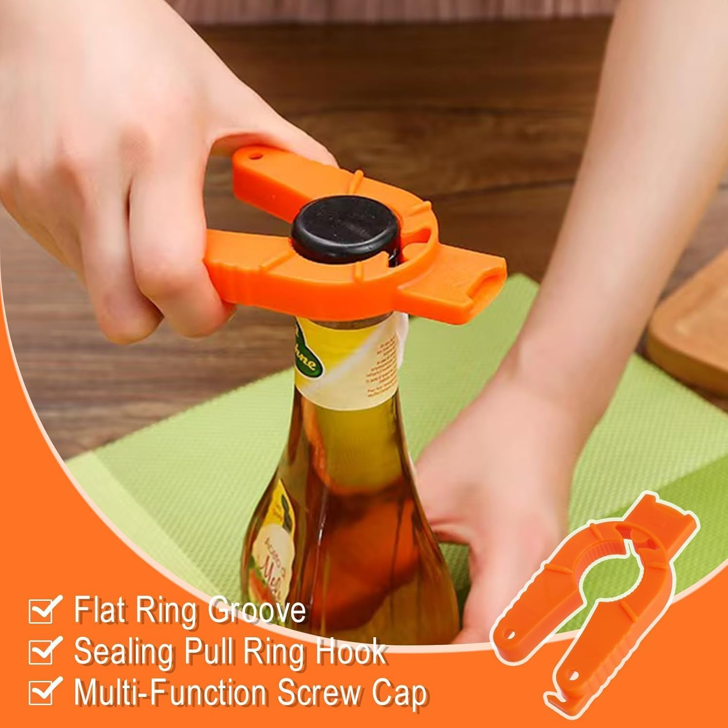 Plastic Bottle Cap Opener，Multifunctional Rheumatoid Arthritis Bottle and Can Opener, Plastic Water Bottle, Twist-Off, Pull Tab Soup, for Weak Hands, Seniors（3 PCS）