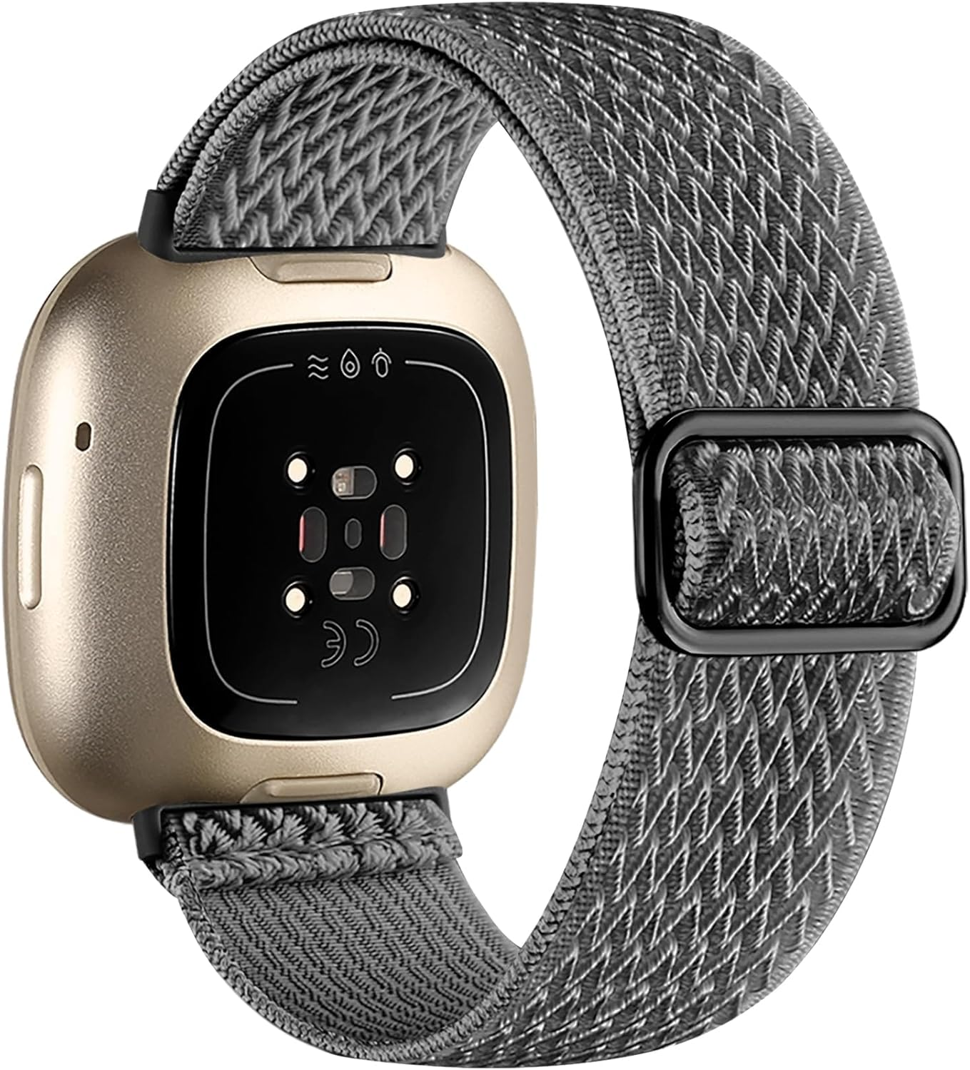 Maledan Elastic Band Compatible with Fitbit Versa 3/Versa 4/Sense 2/Sense Band for Women Men, Sport Stretchy Breathable Sense 2 & Sense Bands Versa 3 and Versa 4 Watch Straps Replacement Wristband