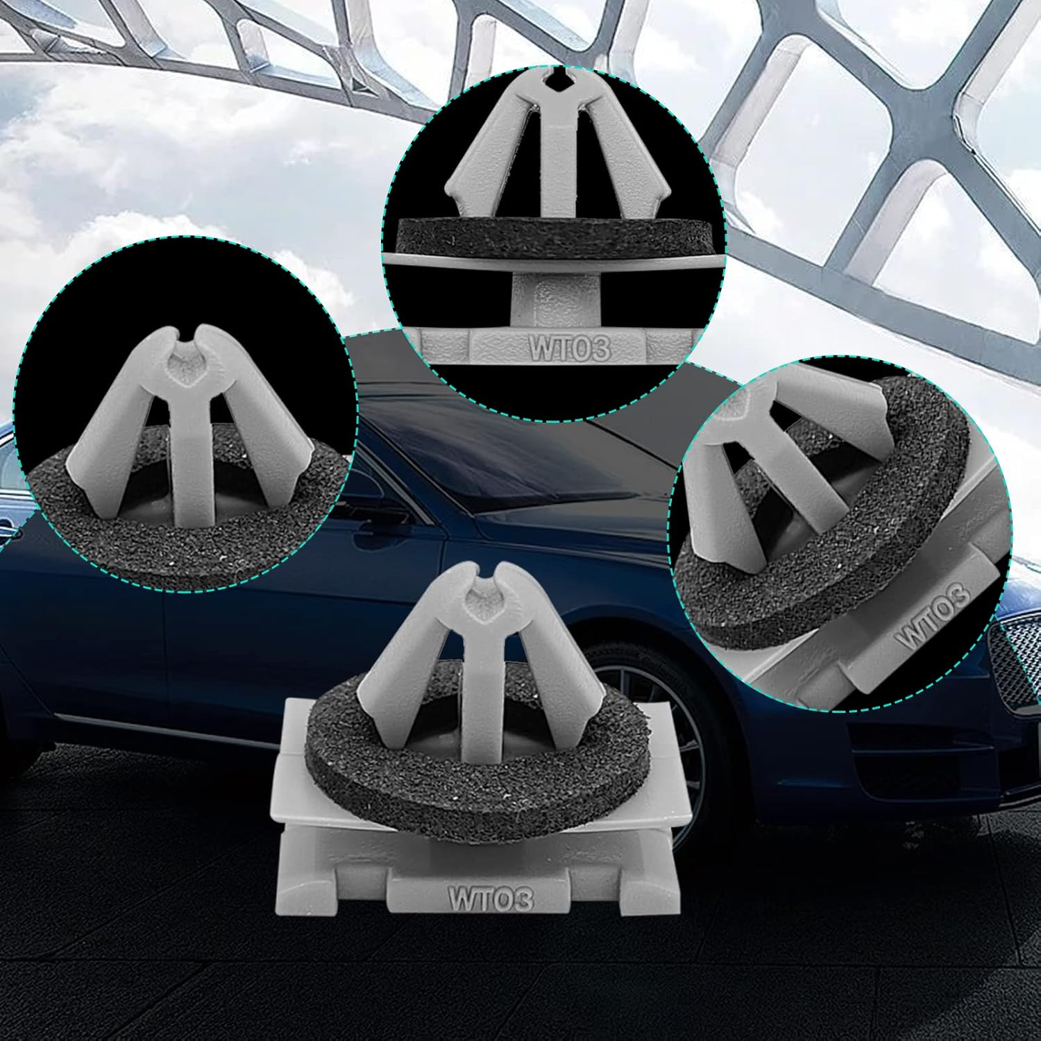 20Pcs Rocker Moulding Clip & Fender Exterior Trim Clips Compatible with Jeep Grand Cherokee Compass 68172491AA 68271803AA 68395627AA GM 11571175 19352782 image number 3