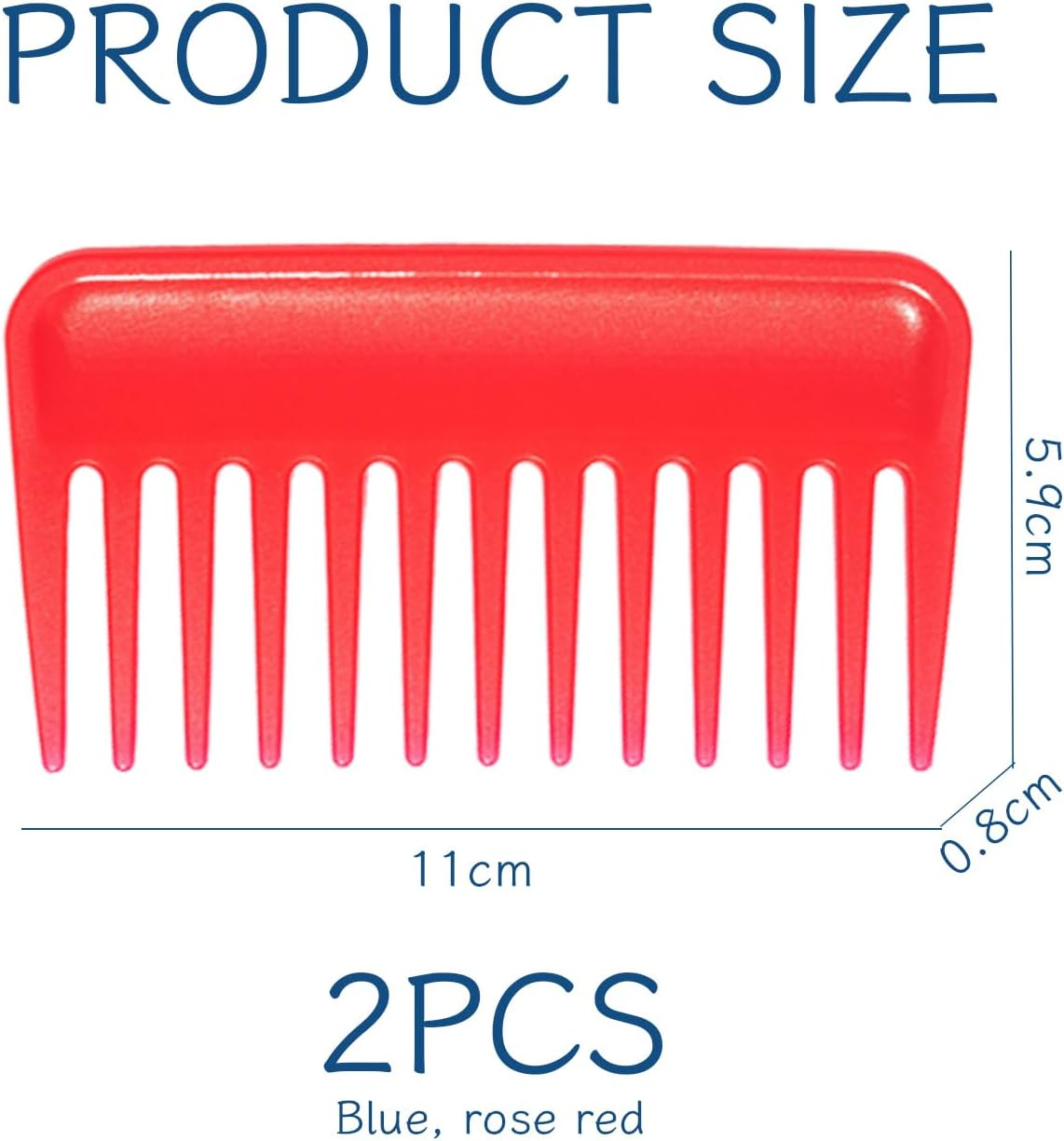 2 Pcs Plastic Combs Mini Wide Comb Hair Fighter Portable Combs Travel Supplies image number 3