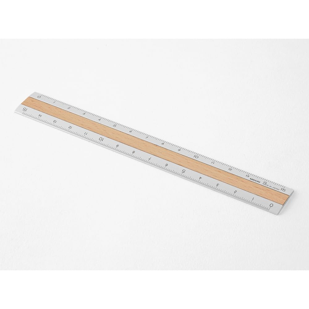 Midori Multi Aluminium Ruler 15Cm Light Brown image number 2