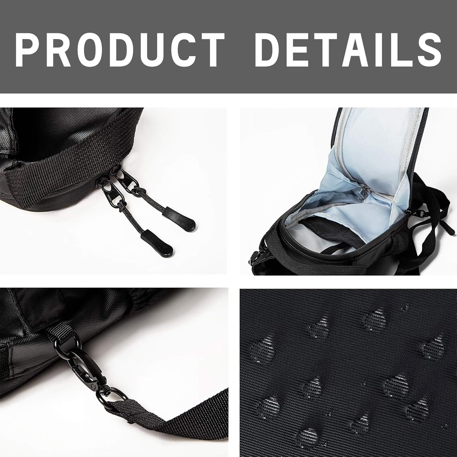 Waterproof Magnetic Crossbody Gym Bag with Water Bottle Holder, Sling Bag for Men and Women with Phone Pockets, Handle, and Shoulder Strap &ndash; Travel Bottle Carrier & Accessories Organizer