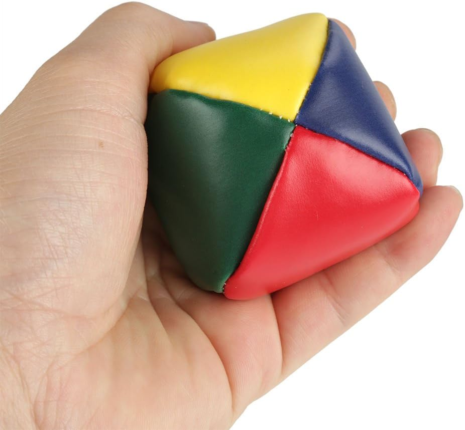 3PCS Juggling Balls, Leather round Balls Baby Juggling Ball Fun Circus Beginners Learning Prop Small Sandbag Toy Set for 1+ image number 3