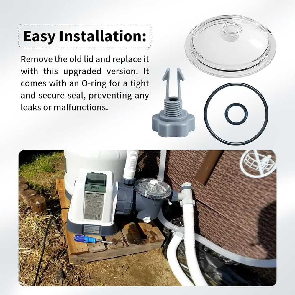 Leaf Trap Cover 11480,Pool Pump Cover Lid with O-Rings and Valve Replacement Parts Work,For Intex Pool Pump11823,26361Ca,26361Eh,26361W,26337Eh,28645Eg,Sf15110,28948Eh,Eco15110-2 image number 2