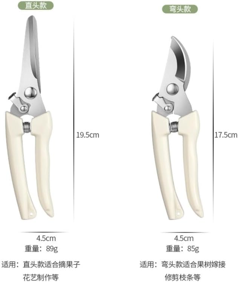 AUPOINT 2-Piece Stainless Steel Pruning Shears Set, Spring-Loaded, 1 Straight and 1 Curved image number 5