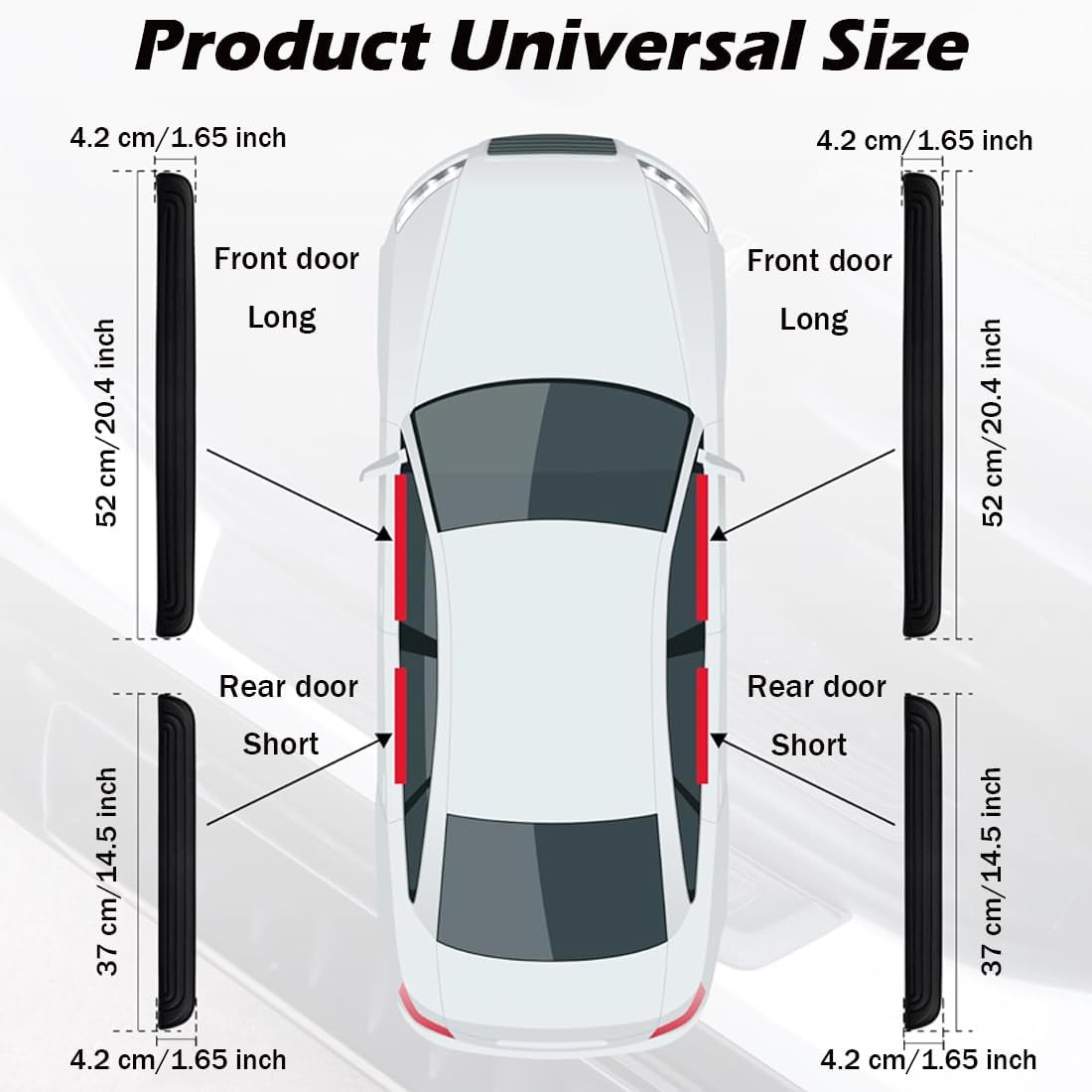 4 Pcs Car Door Sill Scuff Plate Cover,Universal Car Door Threshold Protection,Pvc Soft Rubber Front/Rear Door Sill Scuff Plate Guard,Welcome Pedal Protector Cover (Black)