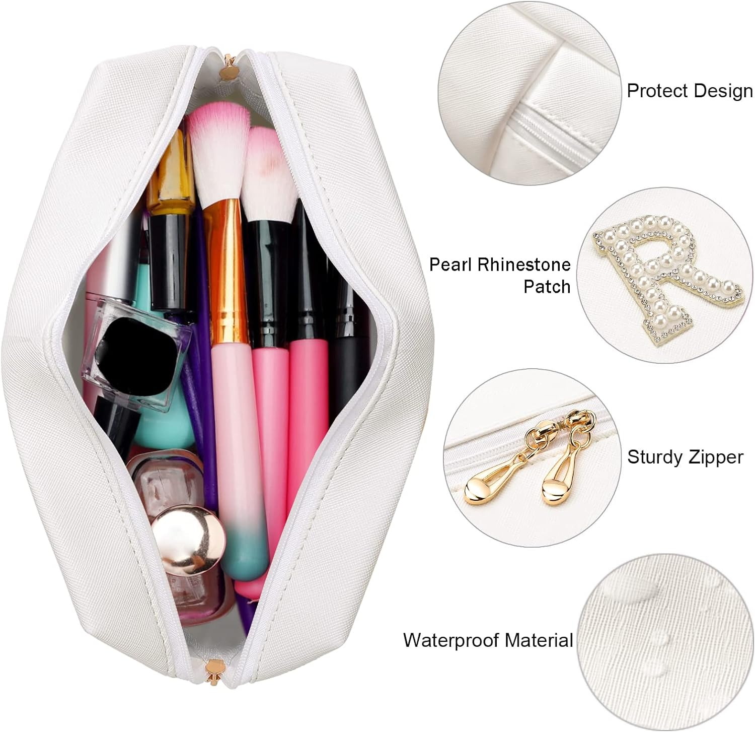 Kovewon Cosmetic Bags, White, Bride image number 4