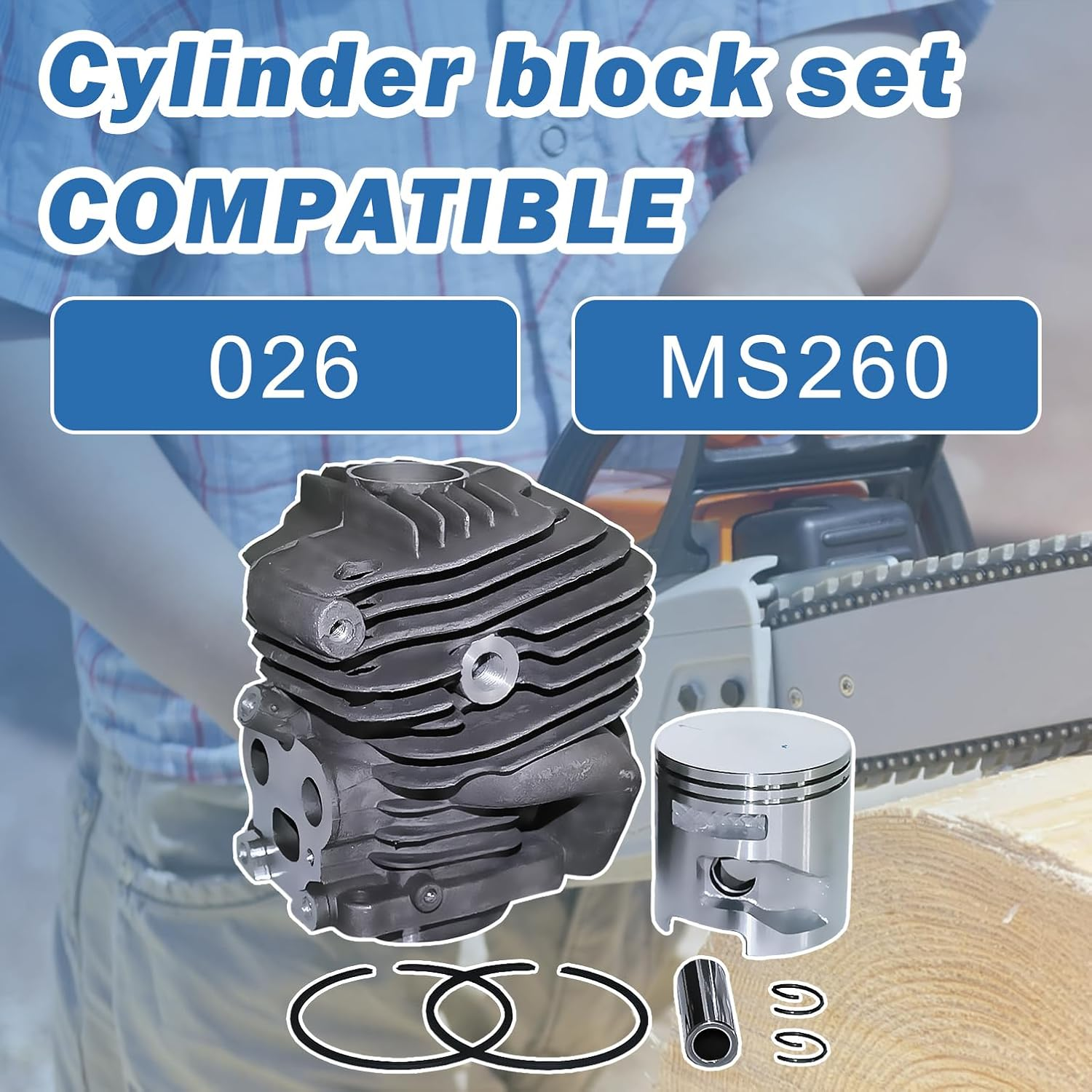 AUMEL 51 Mm Cylinder Piston Set for Husqvarna K760 K750 Cut-Off Grinder, Cylinder + Piston + Ring + Spark Plug + Needle Bearing + Crank Bearing + Oil Seal Replacement Parts Kit 15 in 1 image number 3