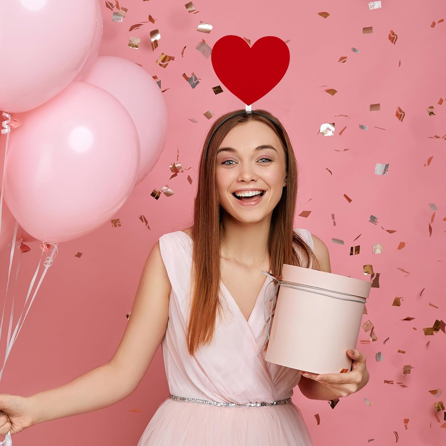 TOYANDONA 2-Piece Funny Headband Set: Hair Band, Heart-Shaped Hoops, Creative Halloween Headband, Carnival Headband Decoration for Festivals, Birthdays, Valentine'S Day Accessories image number 6