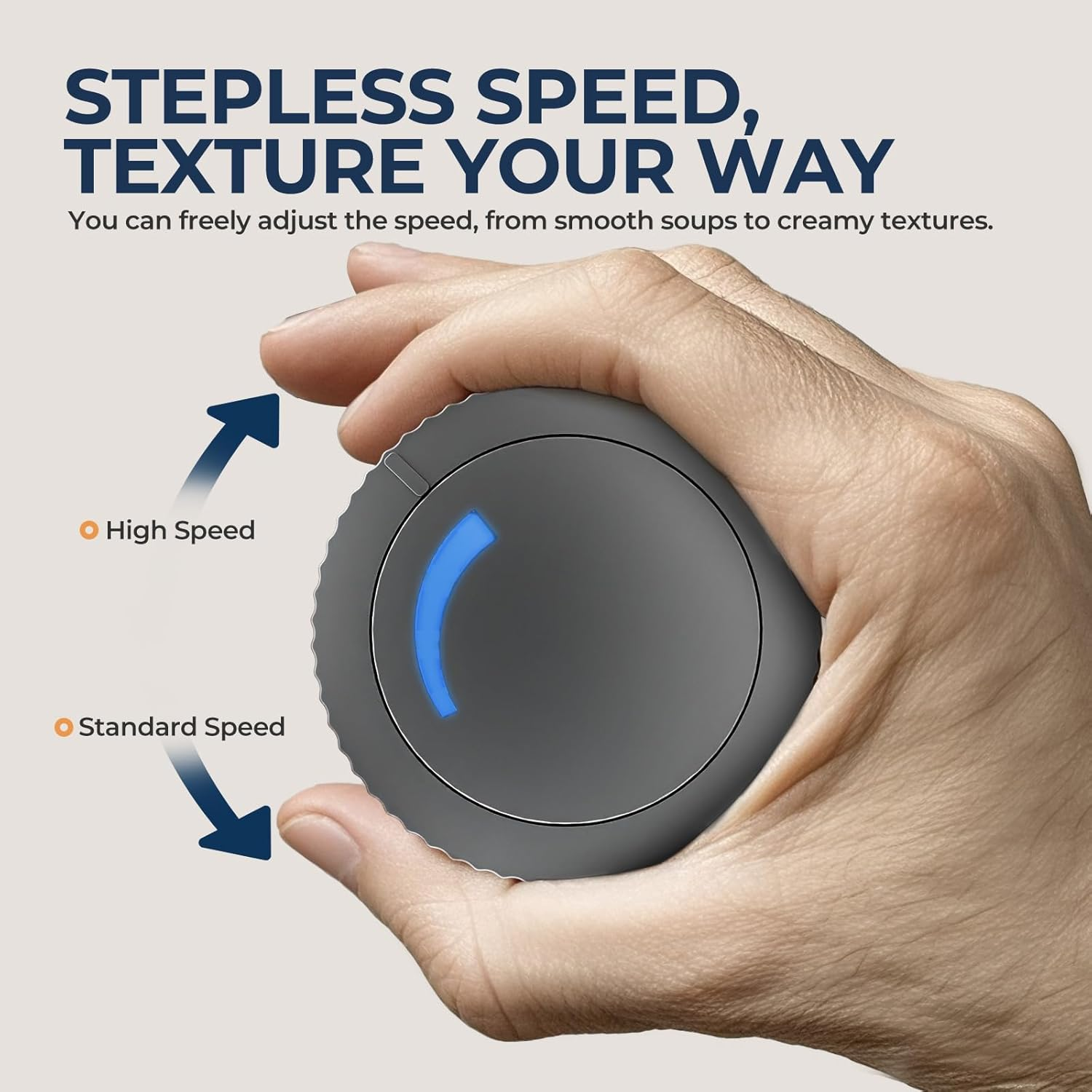 ROUNY Hand Immersion Blender, 1000W Powerful 4-In-1 Stick Blender with 9-Speed Control, Stainless Steel Body, Includes 700Ml Beaker, 500Ml Food Processor, Whisk Attachment, Bpa-Free image number 6