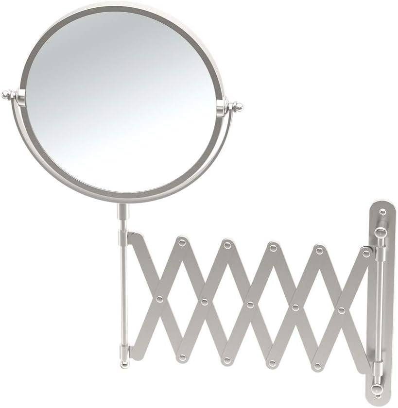 Gatco 1439SN Accordian Arm Wall Mount Mirror, Satin Nickel - Satin Nickel