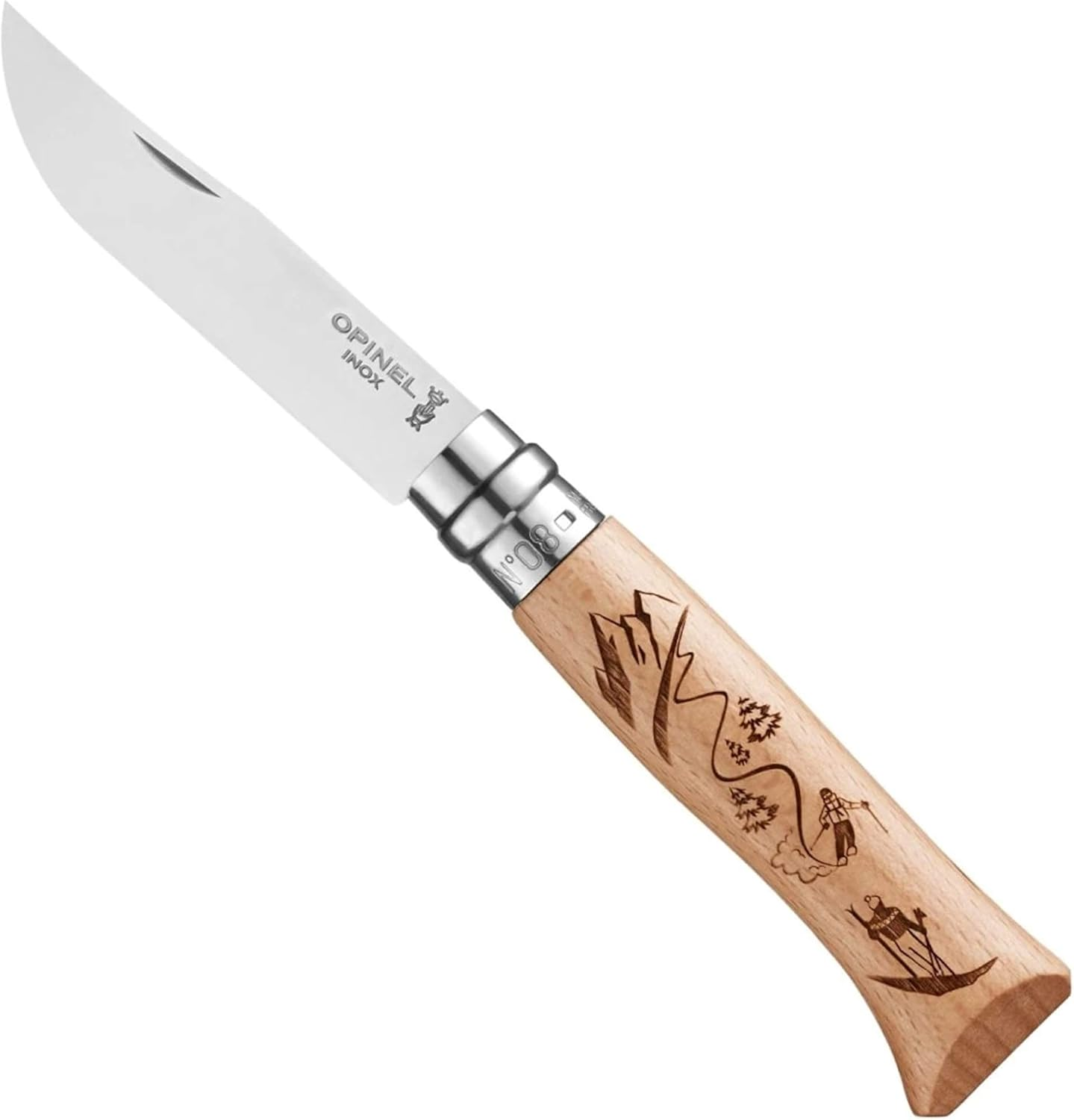 Opinel Skiing Stainless Steel Alpine Adventures #08 Pocket Knife, 8.5 Cm Blade Length