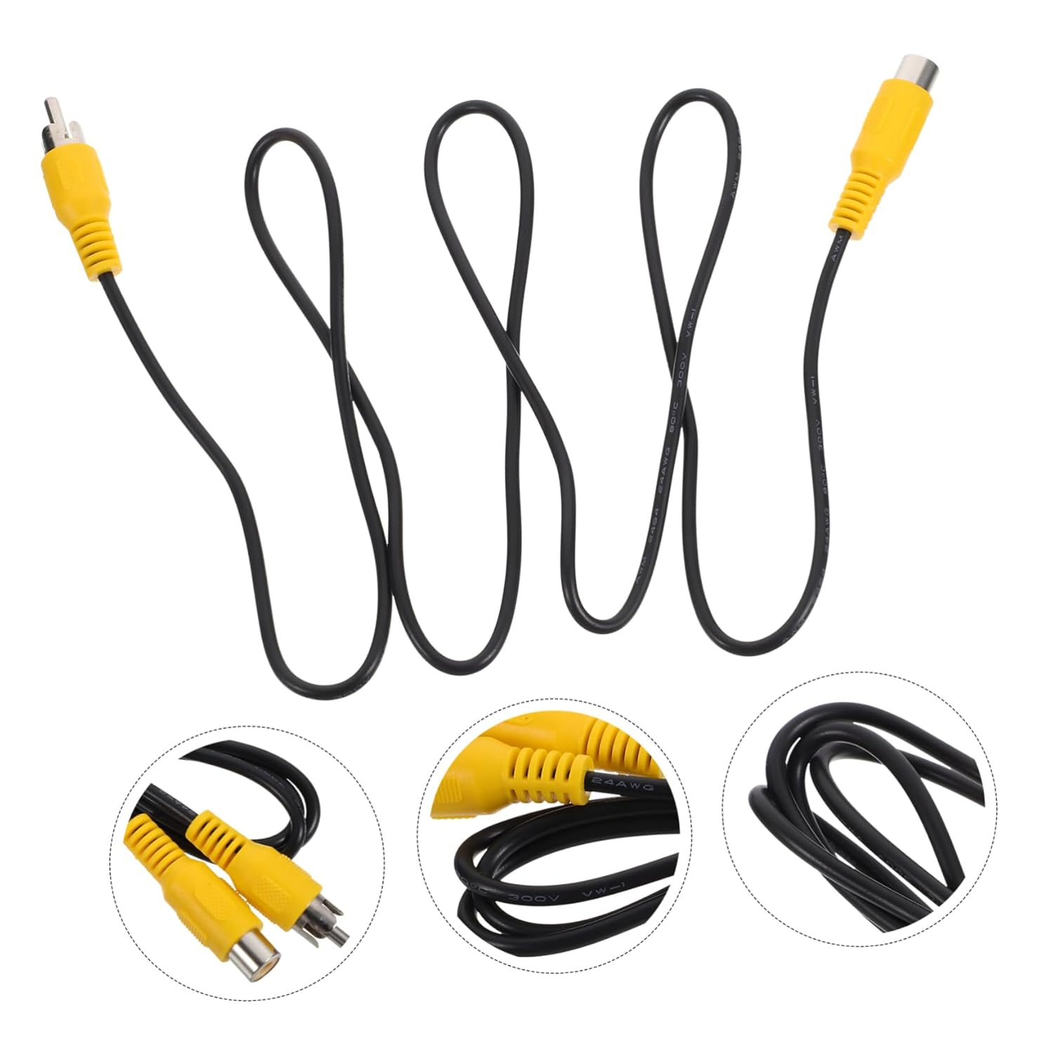 Happyyami RCA Audio Extension Cable Male to Female for Home Theater Car Stereo System Replacement Connecting Cable image number 4