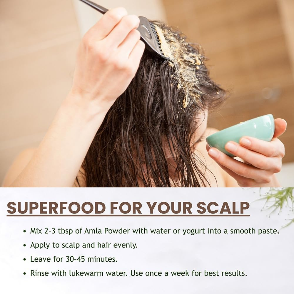 Amla Powder for Hair & Skin Care &ndash; 114G | Indian Gooseberry Powder for Hair Mask, Scalp Cleanse & Shine | Herbal DIY Beauty | Vegan, Non-Gmo | by Hebhac Herbals