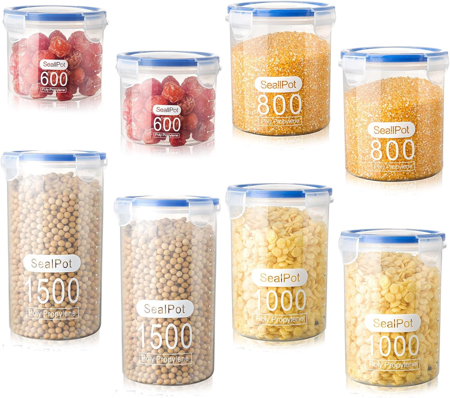 8 Pack Airtight Food Storage Containers with Lids - Keep Your Kitchen Organized and Your Food Fresh! image number 4