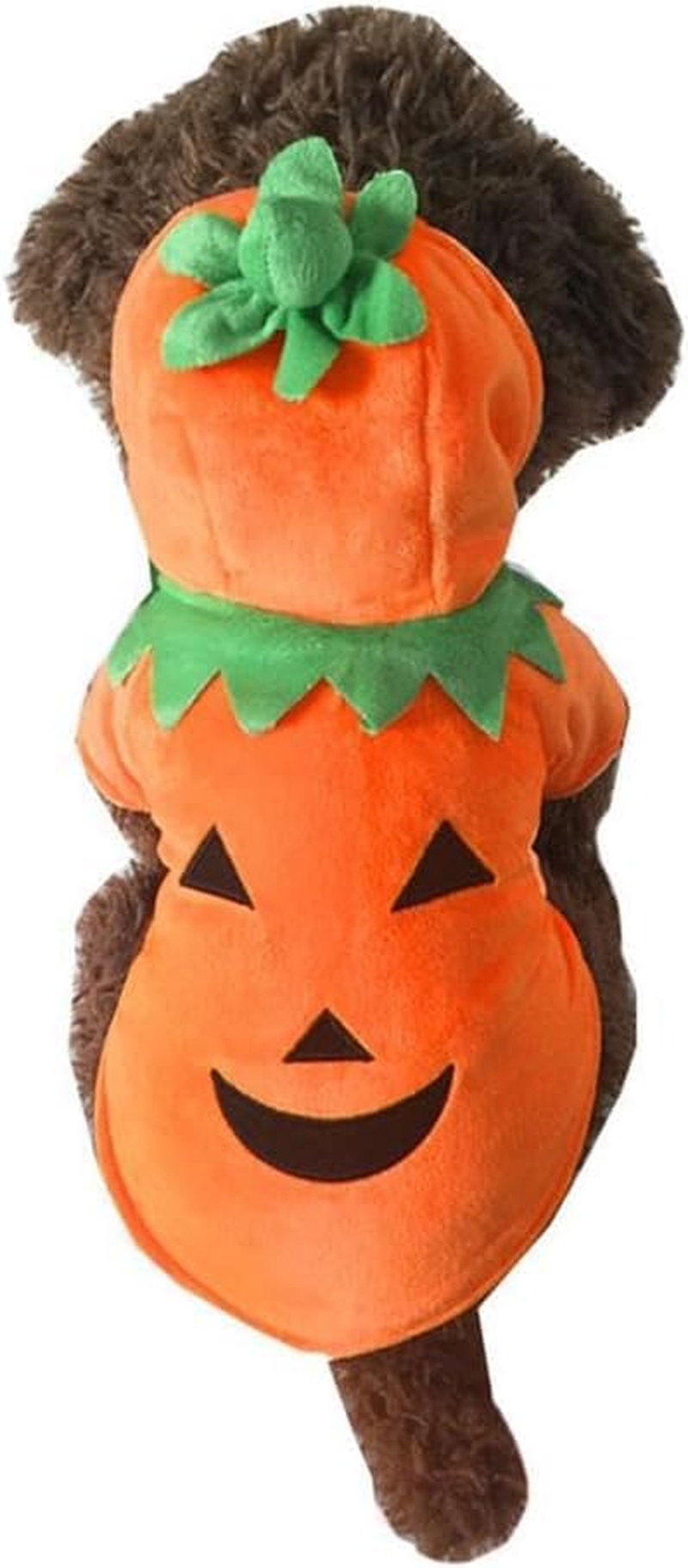 Pet Halloween Pumpkin Costume,Dog Cat Cosplay Outfits Clothes Fleece Hoodie Sweater Coat Halloween Costumes image number 3
