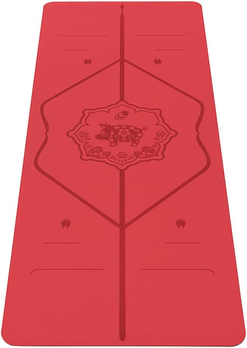 Liforme Zodiac New Year Collection - Free Yoga Bag Included - Patented Alignment System, Warrior-Like Grip, Non-Slip, Eco-Friendly, Biodegradable, Sweat-Resistant, Long, Wide and Thick for Comfort - Dog Red image number 7