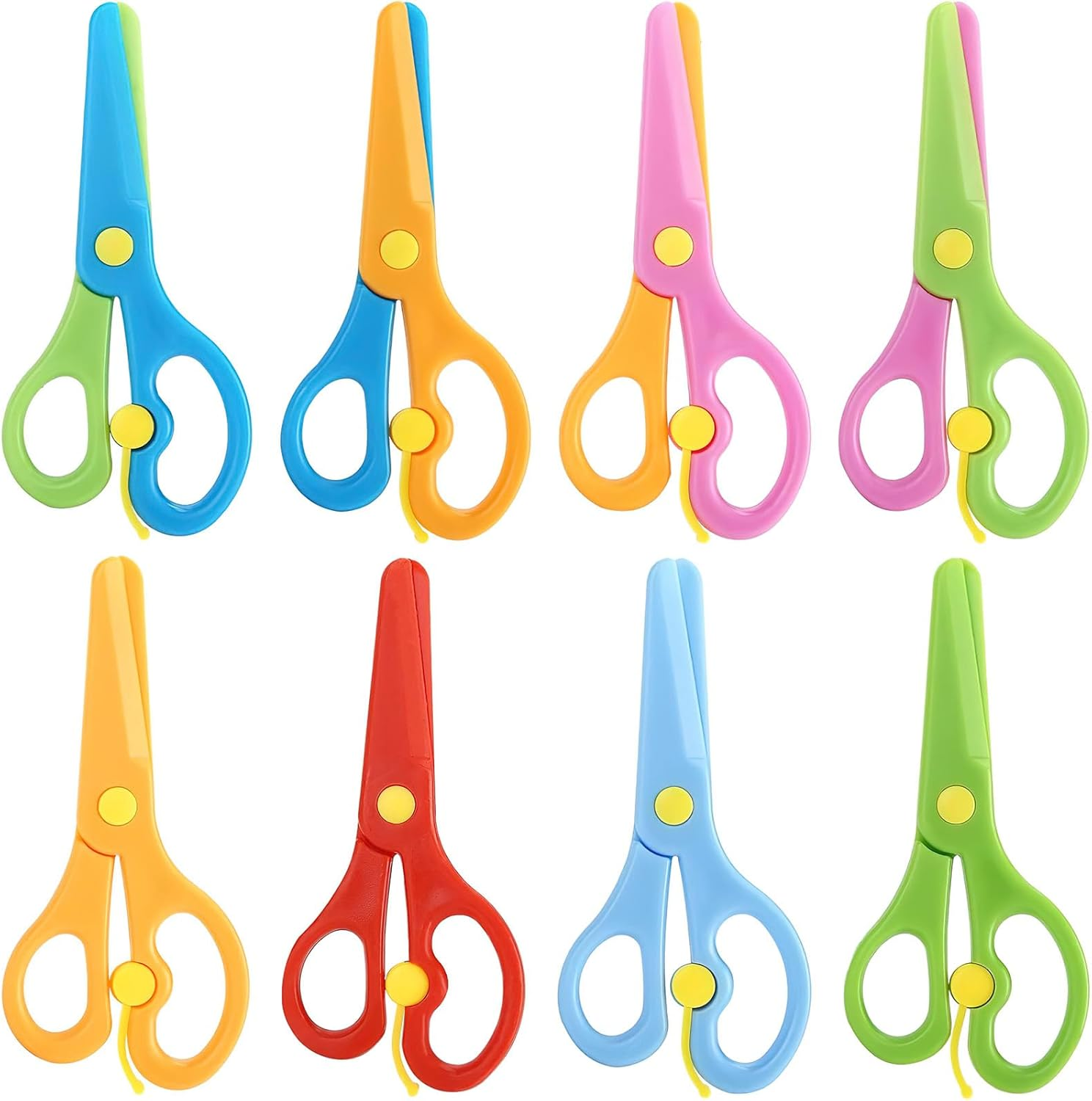 LOVESTOWN Kids Scissors 4 PCS Set - Pre-School Training Tool, Age 3+, Safe Rounded Tip Design, Must-Have for Toddler Arts and Crafts
