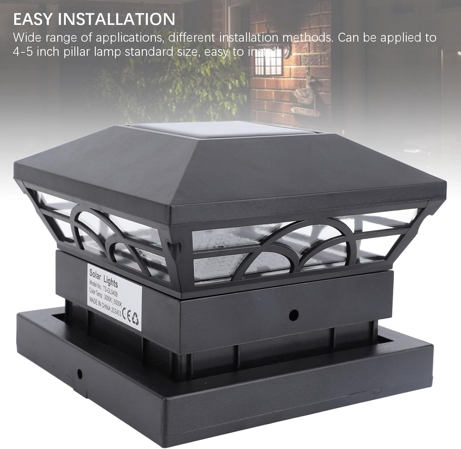 FUNFANG Garden Deck Patio Solar Post Cap Light, Super Long Life, High Brightness LED Beads, IP65 Waterproof for Fence image number 6