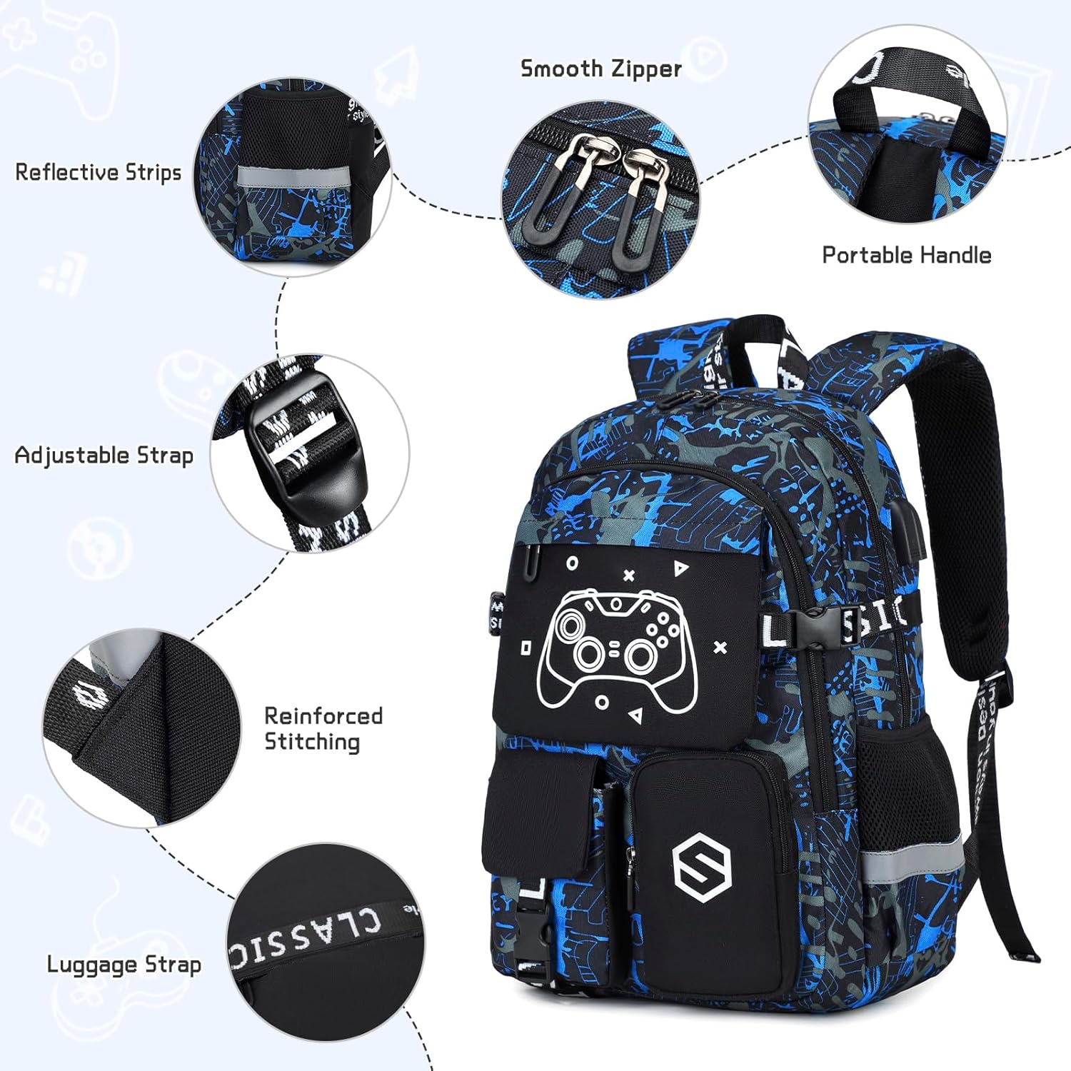 Scothen Cool Luminous School Backpacks for Boys image number 2