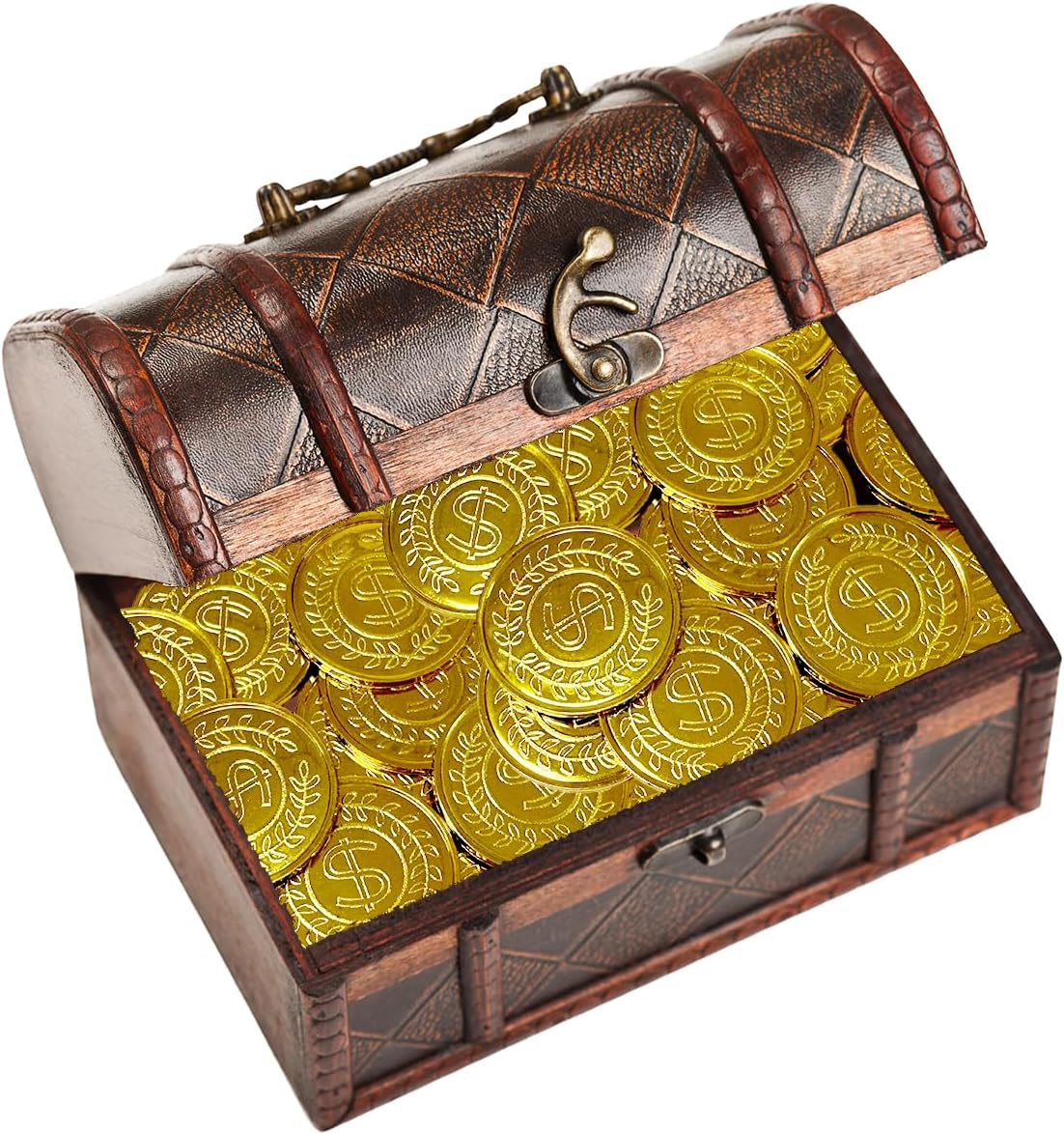 WELANE Gold Coins, 100 PCS Plastic Pirate Coins for Party, Treasure Hunt Game, Classroom Reward (3.5Cm/1.37In) image number 4