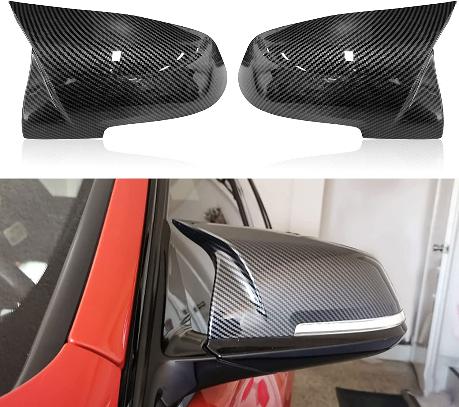 Door Rearview Mirror Cover Cap Replacement for BMW F20 F22 F23 F30 F31 F32 F33 F36 F87 M2 X1 E84 (Carbon Fiber) image number 5