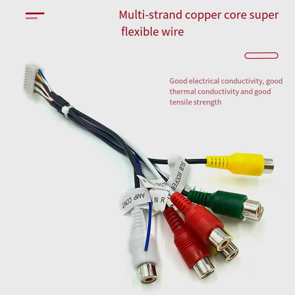 20 Pin Android Car Stereo Automotive Connector Android Harness Wiring Harness Adapter 7- Audio/Video AUX Cable
