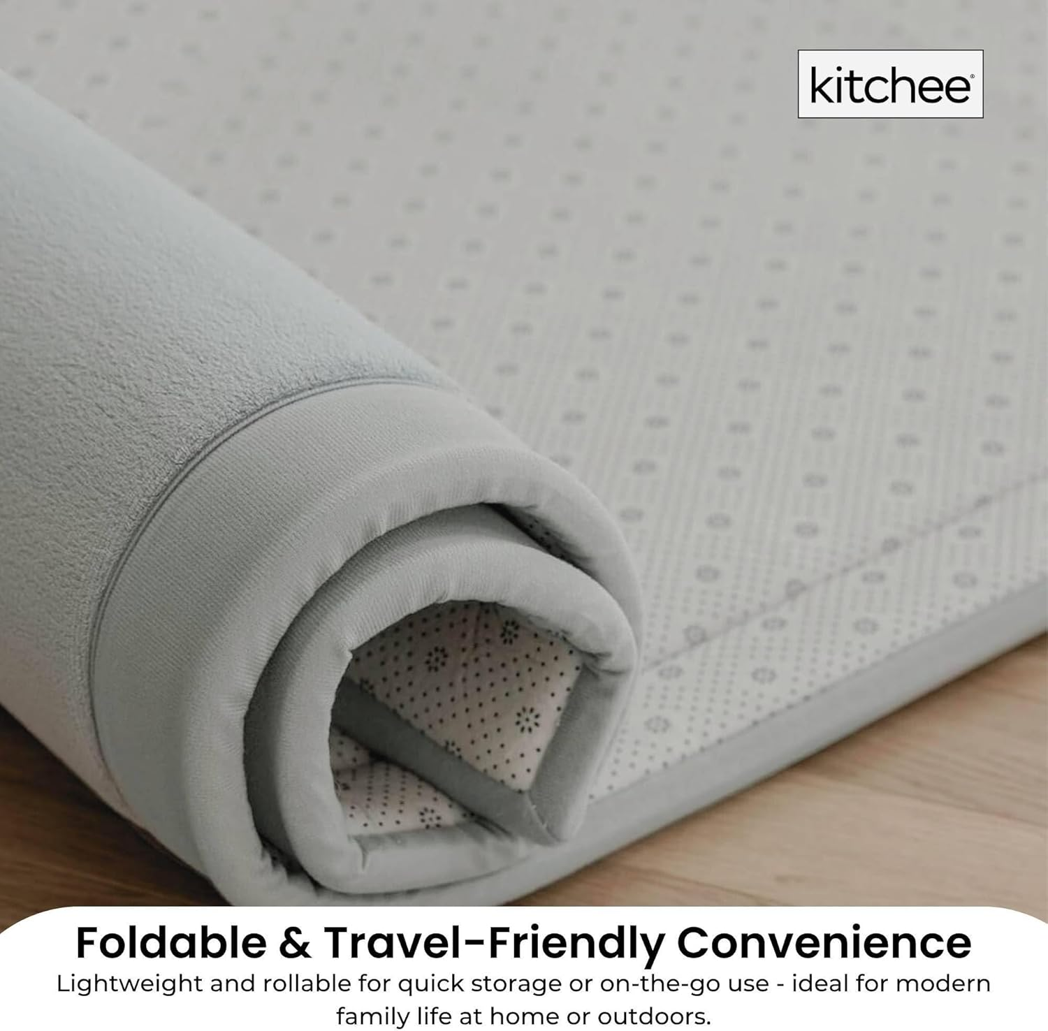 Kitchee Kids Foam Floor Play Mat 150X200Cm &ndash; Padded Thick Soft Tatami Style Grey