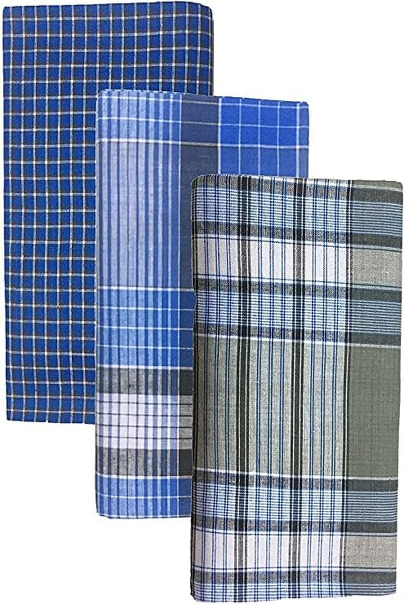 VAKRATUNDA KITCHENWARES Handloom 100% Pure Cotton Checked Lungi/Dhoti/Sarong/Wrap/Beach Wear for Mens image number 5