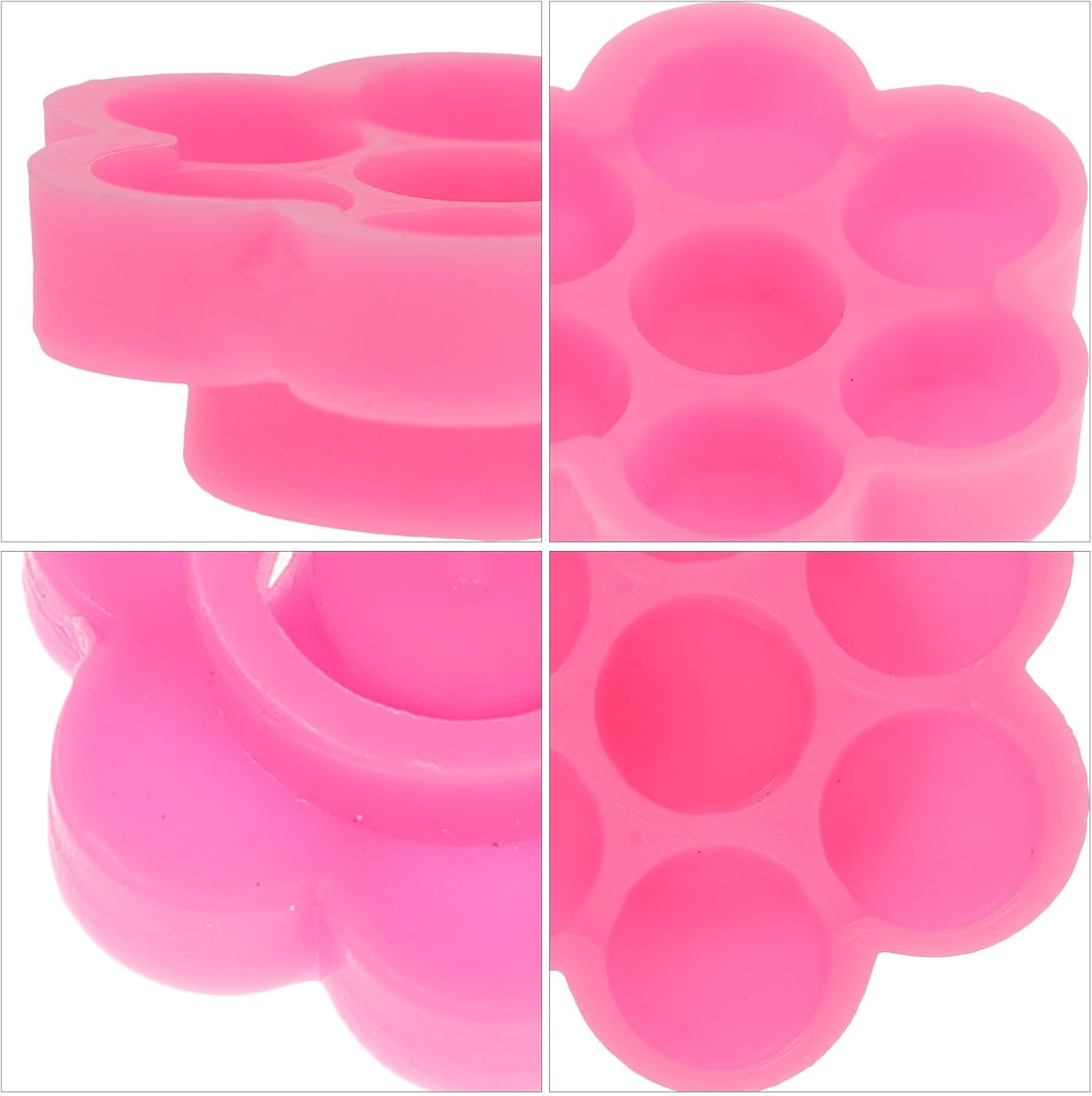 MALUGOGO 200Pcs Eyelash Extension Glue Cups Flower Shape Adhesive Liquid Container Holder Nail Polish Mixing Tool for Beginners False Lash Application image number 4