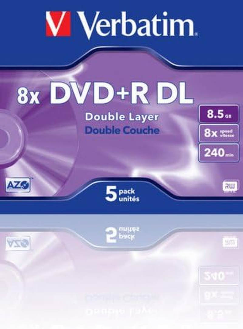 Verbatim DVD+R DL 8.5GB 5Pk Jewel Case 8X image number 4
