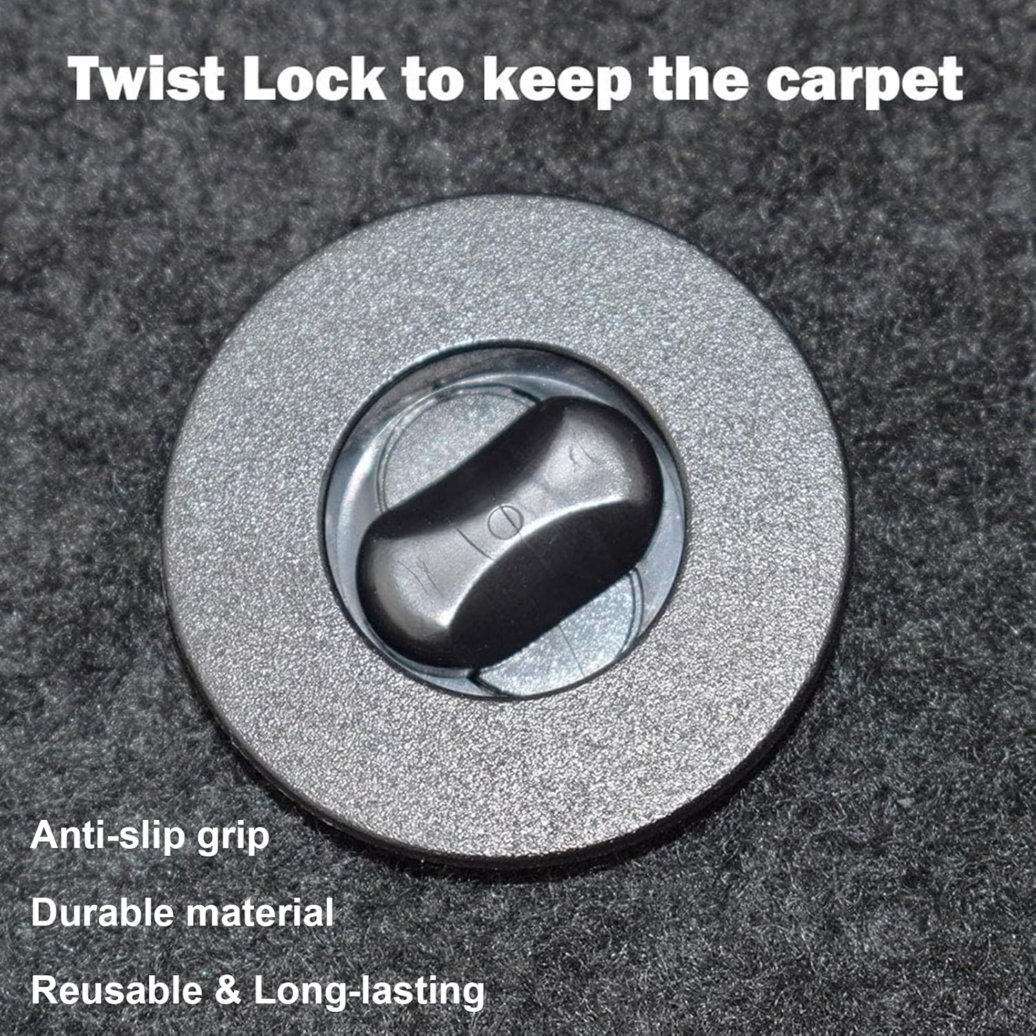 MAEZOE 4Pcs Car Mat Clips | Anti-Slip Floor Mat Retainers for Cars, Suvs and Family Vehicles | Easy to Install, Strong Hold, Reusable Buckles