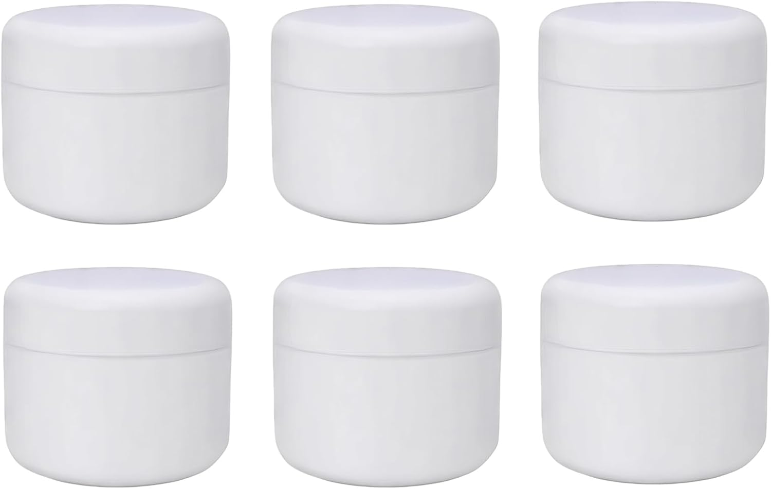Ericotry White Plastic Jar with Dome Lid 8 Oz (250G) Refillable Make-Up Cosmetic Jars Empty Face Cream Lip Balm Lotion Storage Container Pot Case (Pack of 6) image number 3