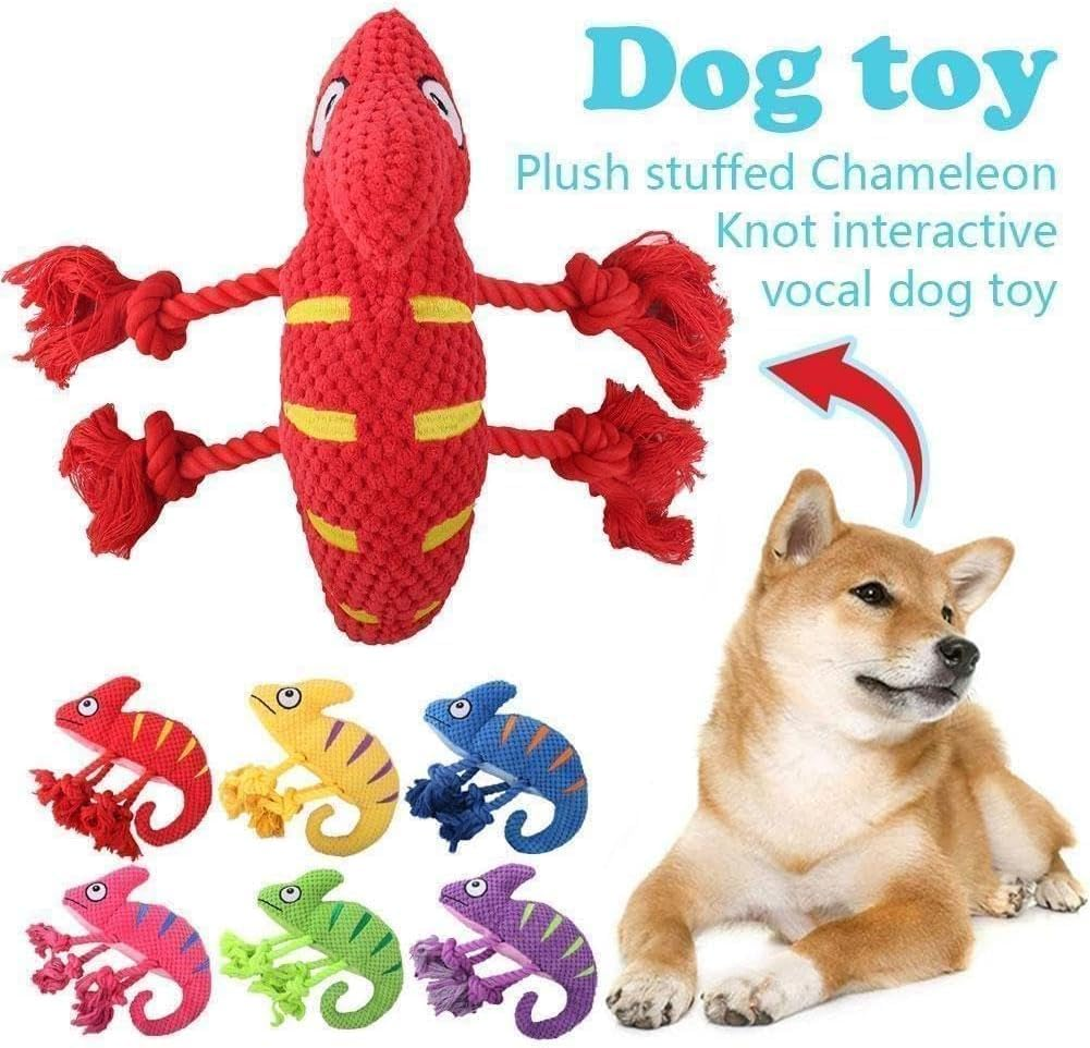 Dog Chew Toy Squeaky Plush Chameleon Toys Interactive Dog Toy Sturdy Chameleon Pet Interactive Toy Dog Toy Vocal Toys Q5A8 Dog image number 6