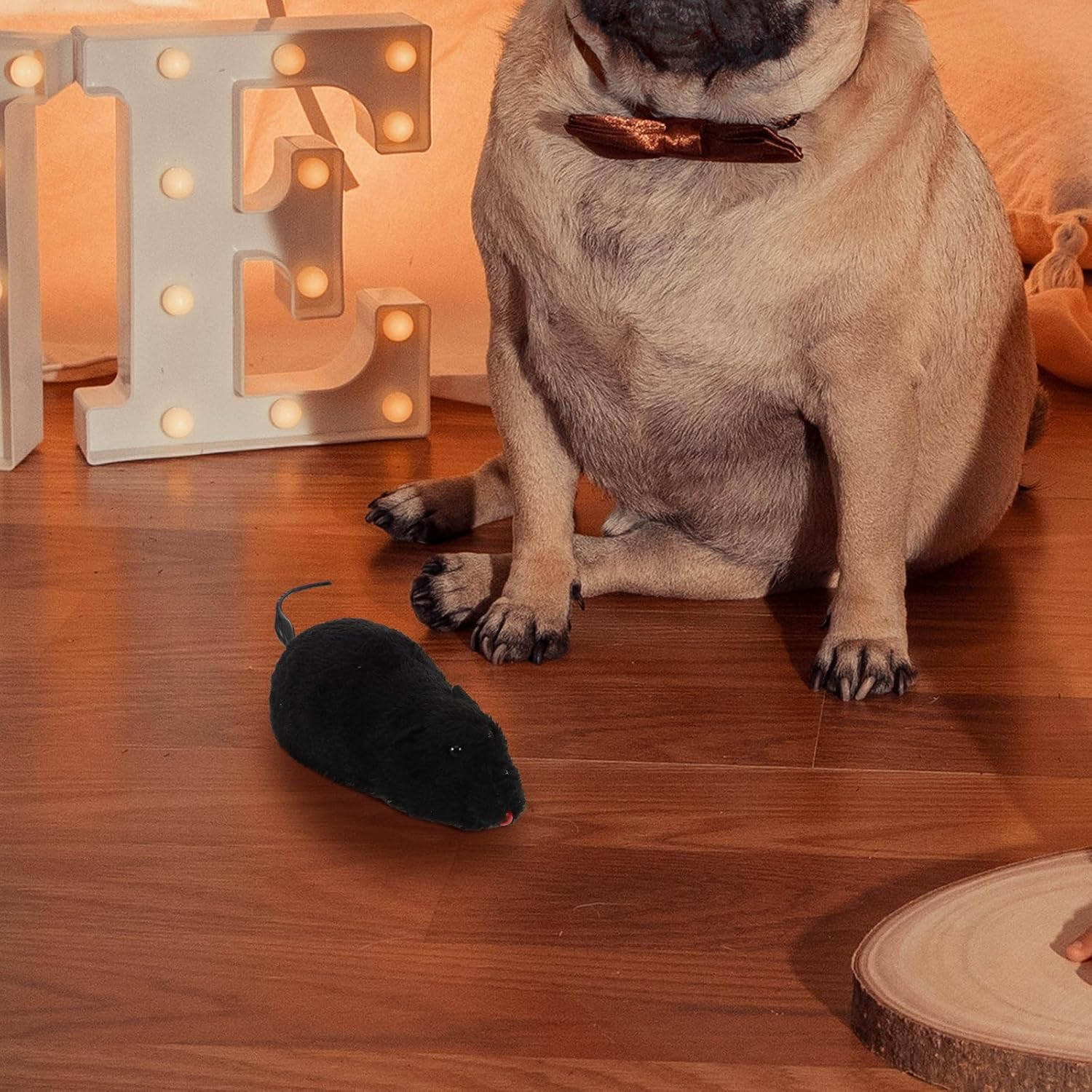 Balacoo 4Pcs Wind-Up Realistic Plush Mouse for Cats and Dogs Lifelike Furry Pet Rat with Rotating Tails Indoor Interactive Kitten Rat Playthings for Entertainment and Party Pranks image number 6