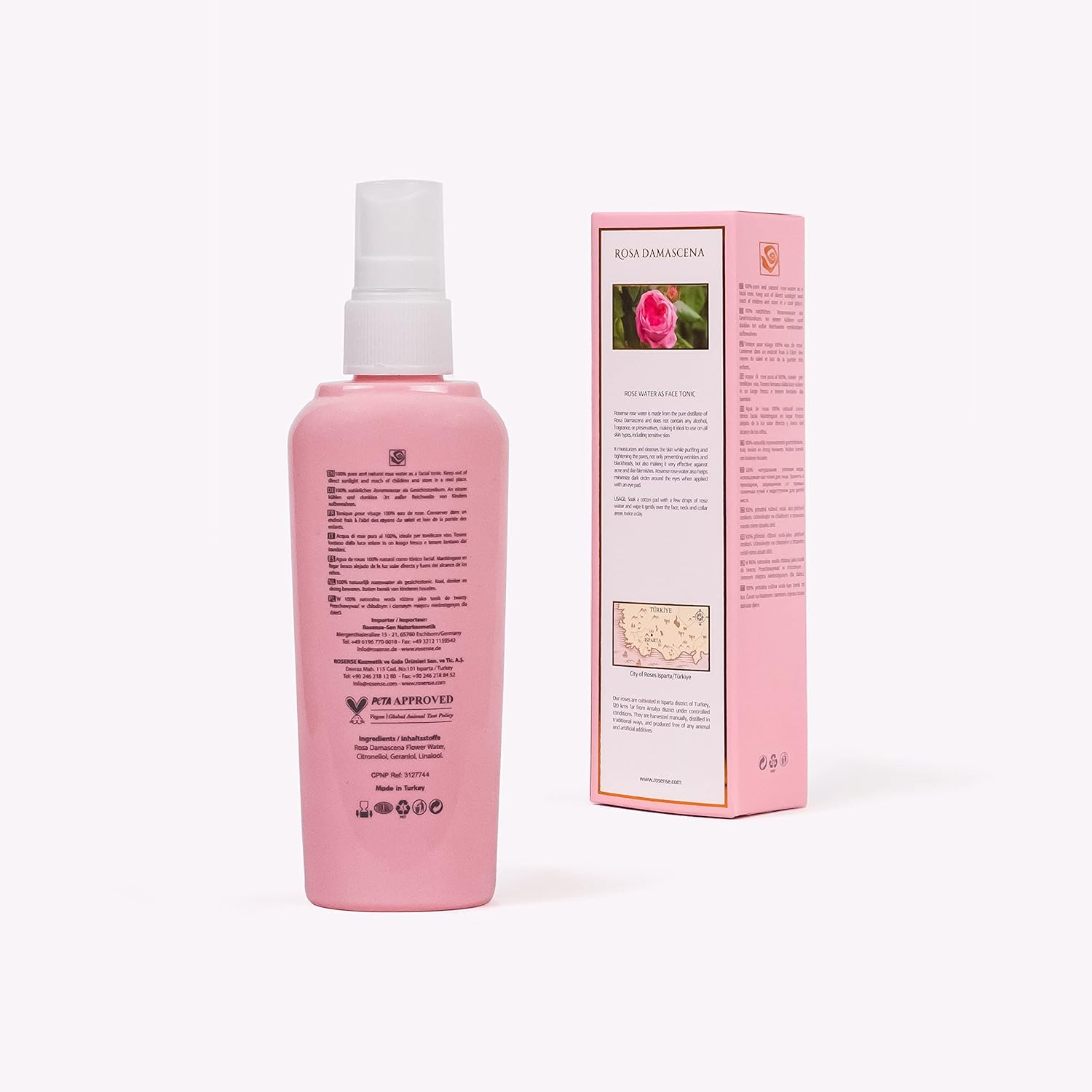 Rosense Pure Rose Water Spray, Moisturizing, Skin Balancing, Fragrance/Alcohol Free Facial Toner/Mist, Peta Approved, Natural & Vegan Certified, from Steam Distillation of Fresh Rose Petals image number 1