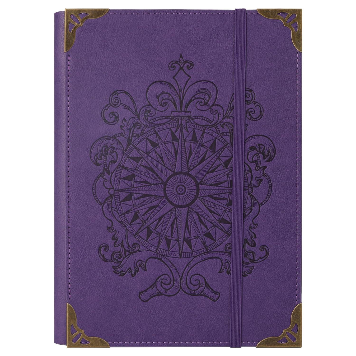 TIEFOSSI A5 Binder 6 Ring Notebook for Women Men, Hardcover PU Leather Journal, Compass Vintage Journal, College Ruled Notebooks for School, Planner, Travel, Work, Organizer image number 3