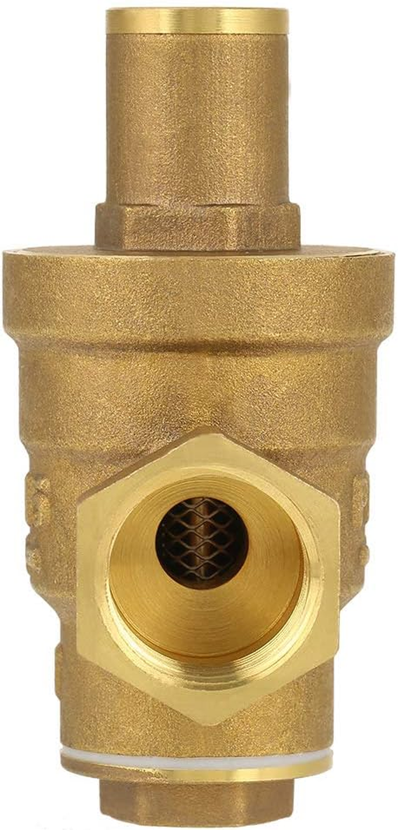 Adjustable Brass Water Pressure Regulator Valve, 1Pc Brass Adjustable Water Pressure Reducing Regulator Valve Thread DN15 1/2 with Pressure Adjustment Knob image number 3