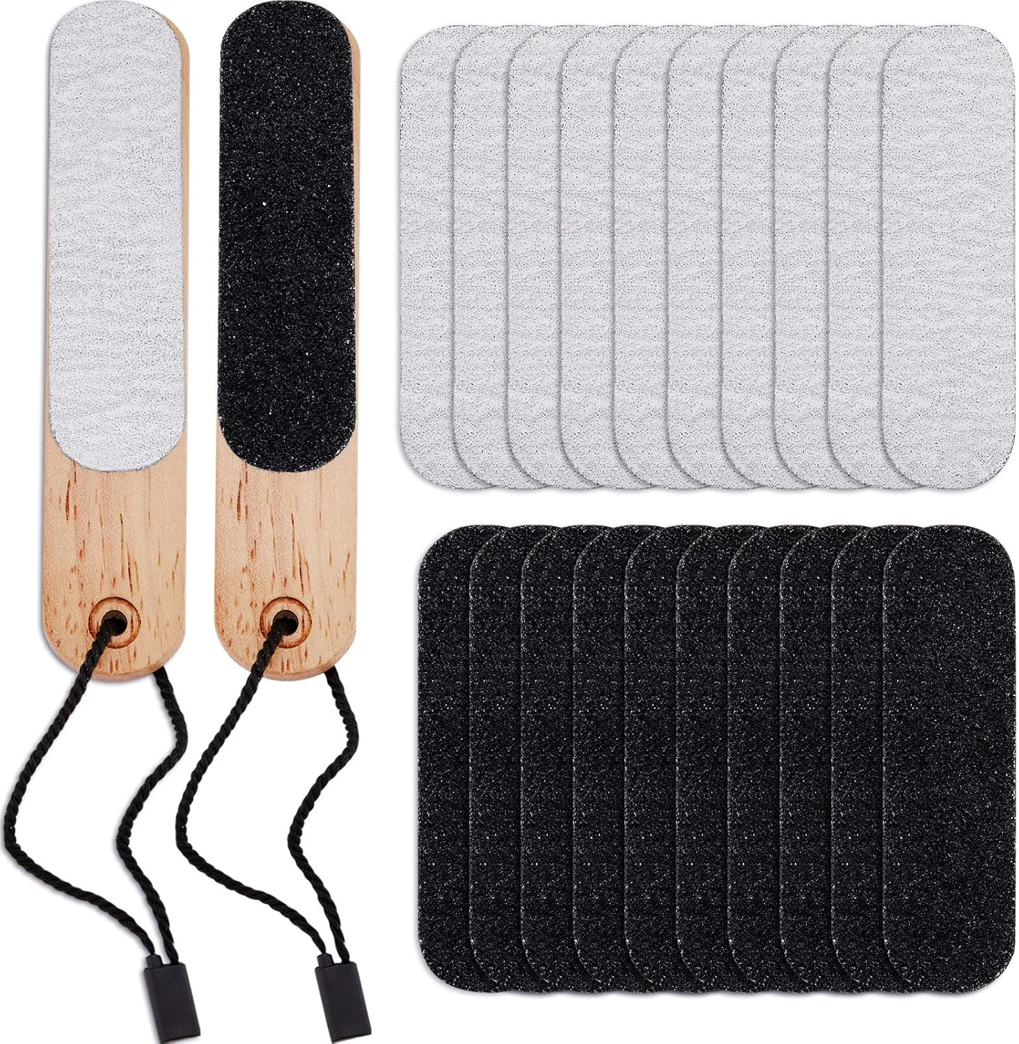 2 Pcs Double Sided Hand Finger File Strong Smooth Hands Pocket Sized for Travel with 20 Pcs Nail File Nail Buffering Files Emery Board Manicure Pedicure Tool for Flappers Cracks Gym Rock Climbing image number 4