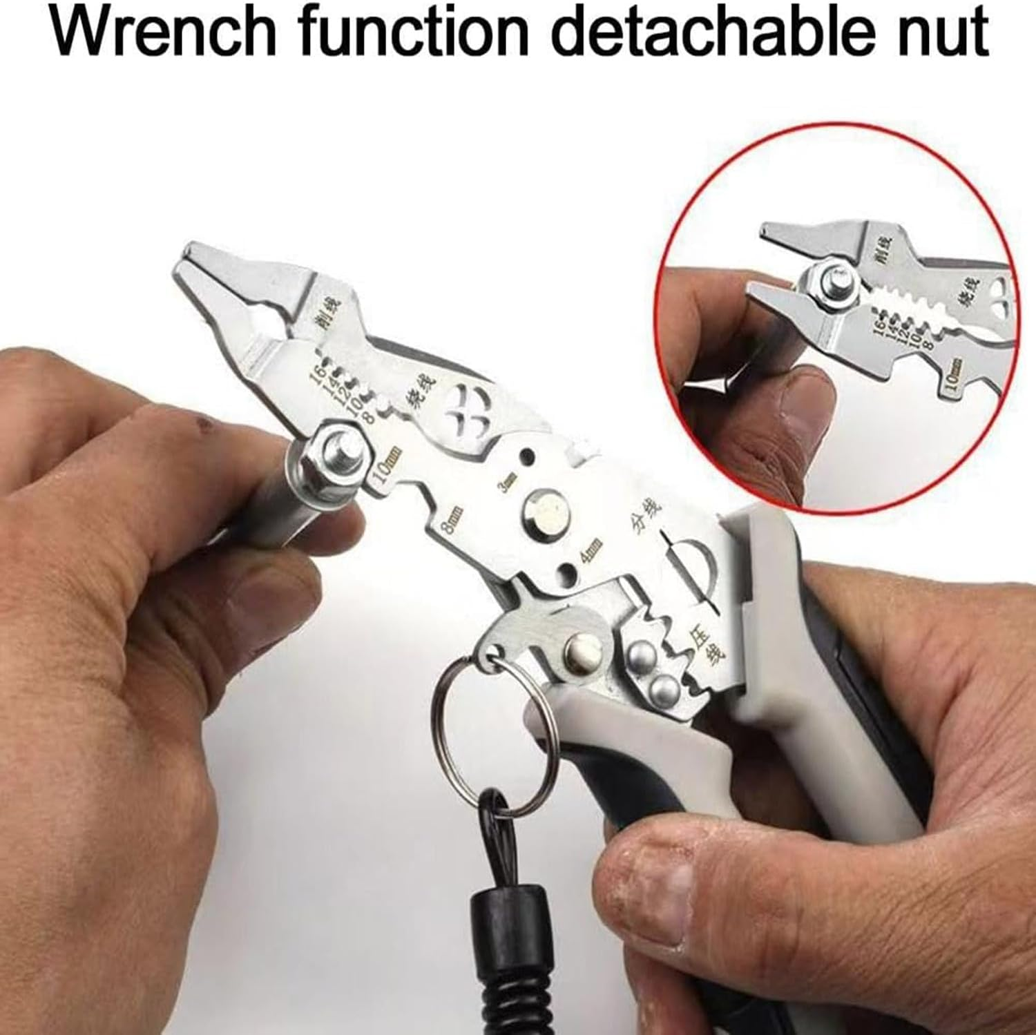 12 in 1 Wire Stripper with Elbow, 7.5-Inch Multifunctional Wire Stripper Crimper Cable Cutter Pliers, Electrician Hand Tools Professional Wire Stripping Tool Electric Wire Straight Head