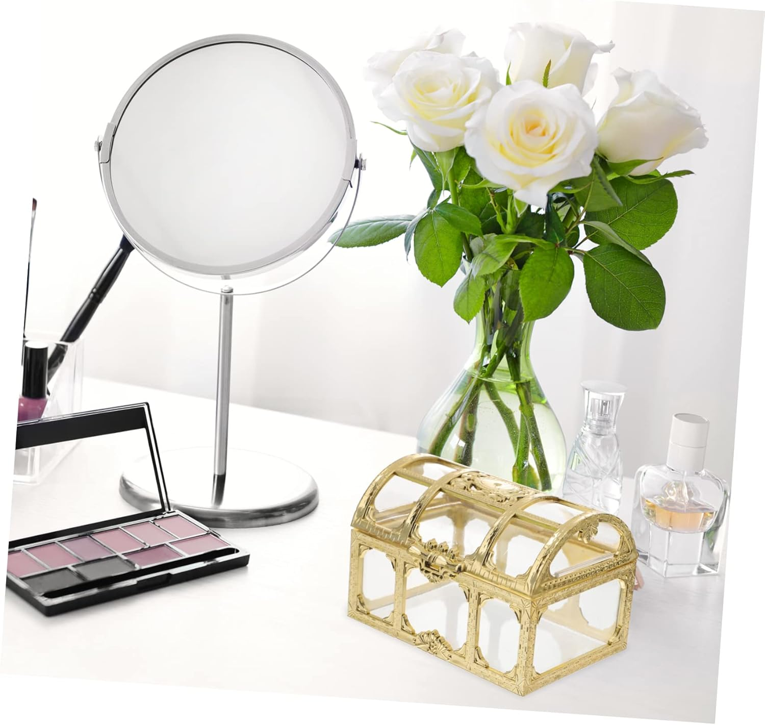 WOONEKY 2Pcs Pirate Treasure Box Crystal Jewelry Box Plastic Treasure Chest Organiser for Jewelry Storage image number 1