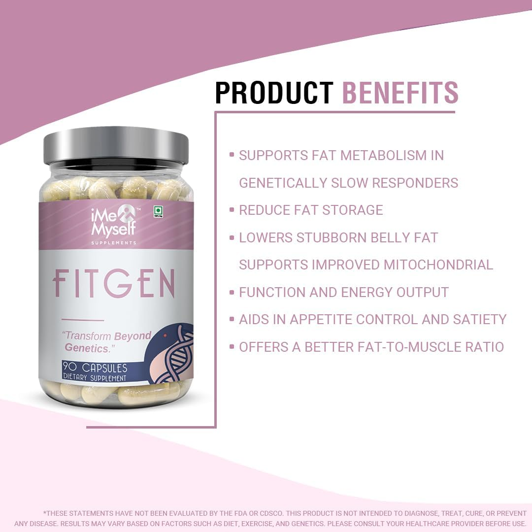 Imemyself FITGEN 90 Capsules | Advanced Wellness Formula with Coq10, Resveratrol & Premium Plant Compounds |Vegetarian Capsules for Comprehensive Nutritional Support, 54G image number 4