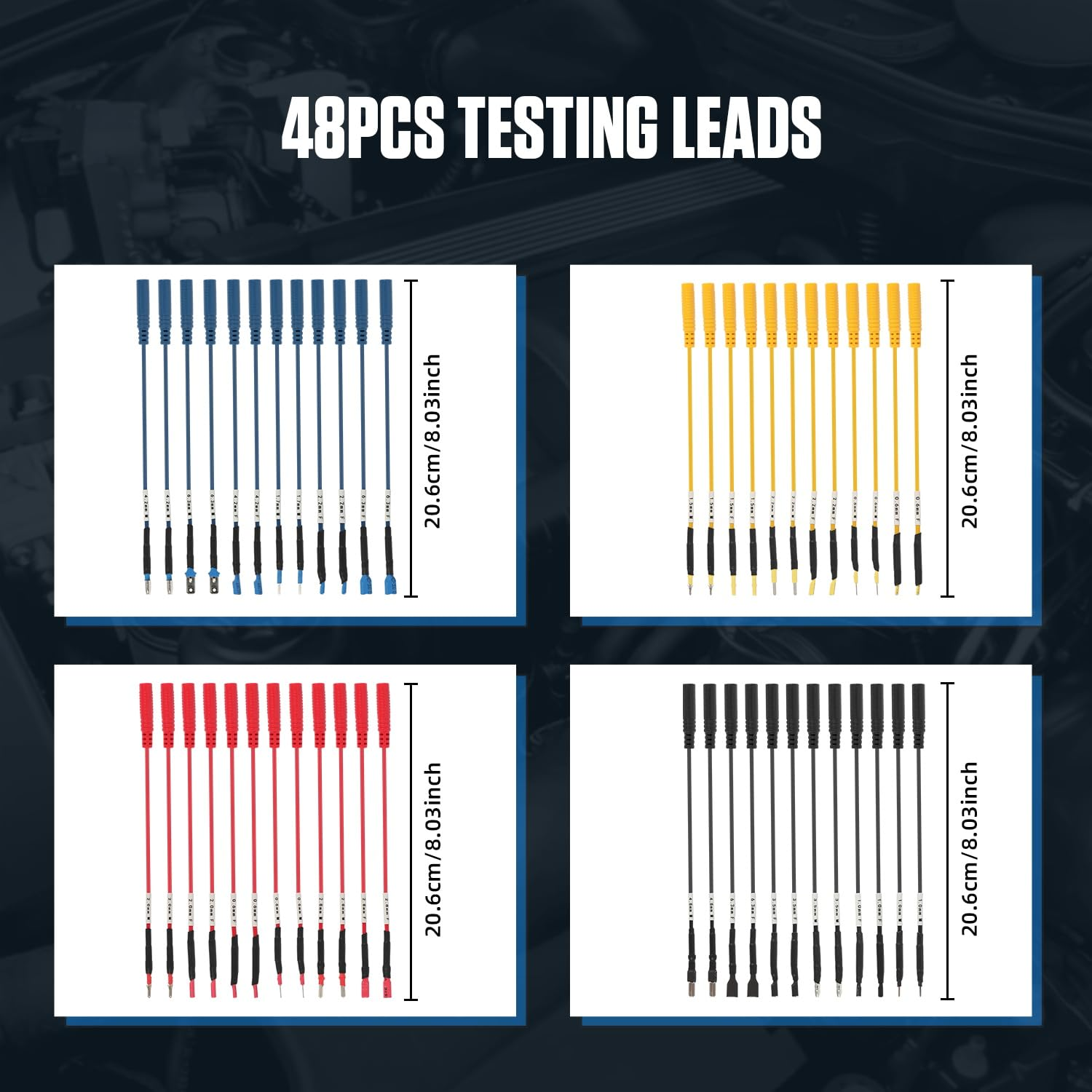 LINXINO 68Pcs Automotive Circuit Test Lead Kit, Multimeter Test Lead Assembly, Electrical Exhaust Cables, Automotive Kit with Terminals, Alligator Clip, Acicu Probe image number 5