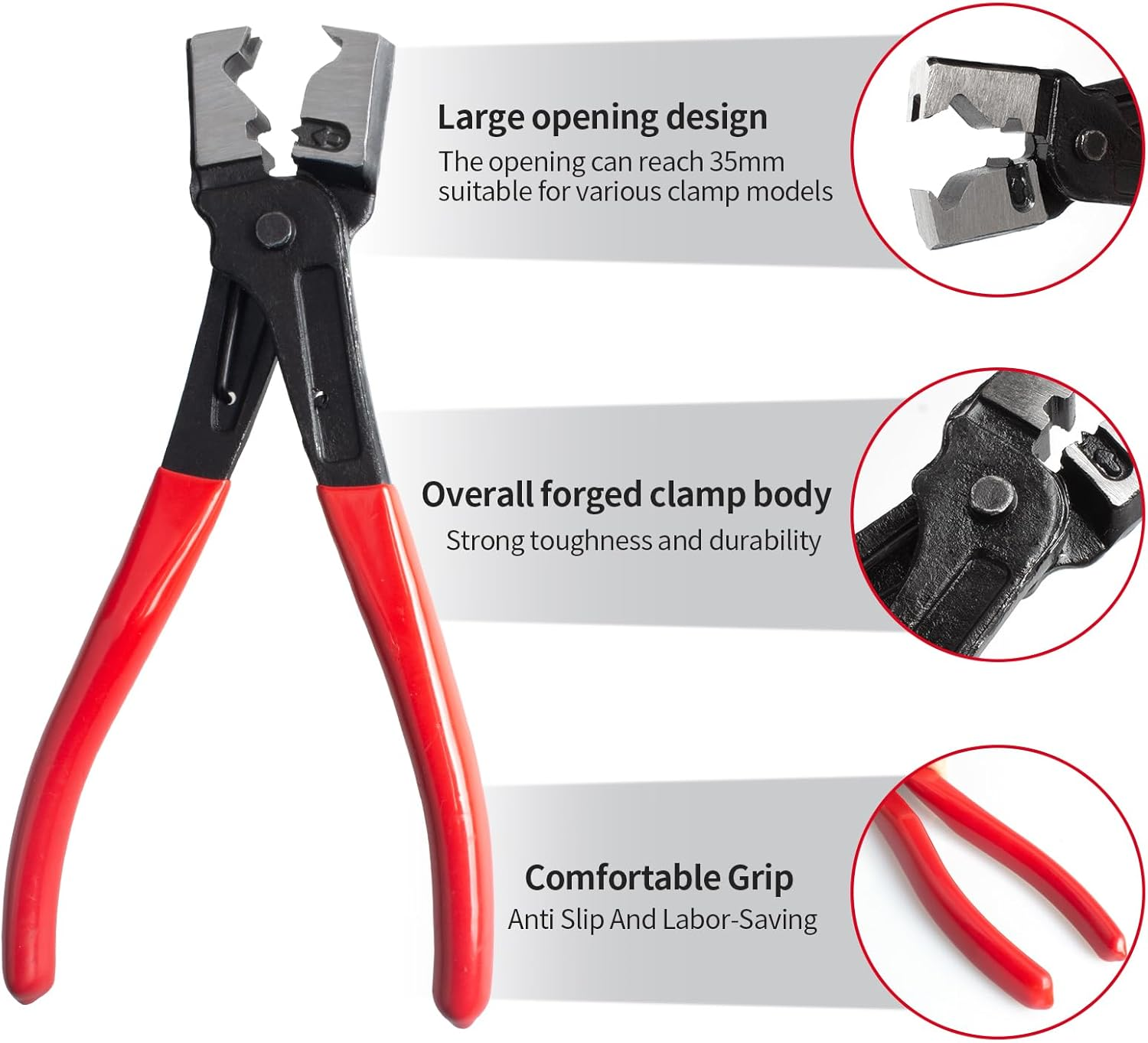 4 Pieces Electrical Disconnect Pliers for Cars, Electrical Connector Separator Tool and Automotive Electrical Connector Disconnect Pliers - Red 2Pcs image number 2