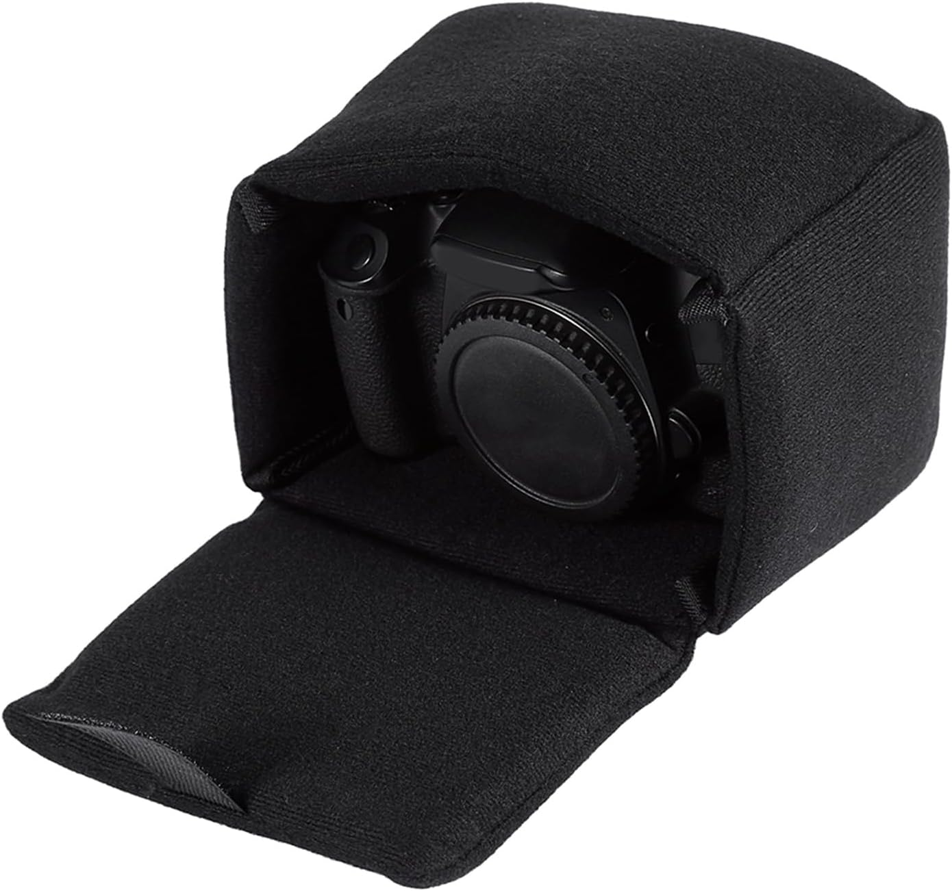 Camera Bag Insert with Velvet Interior, Removable Dividers, Shock Protecte, Hooks Loop Closure (Black) - Red image number 3