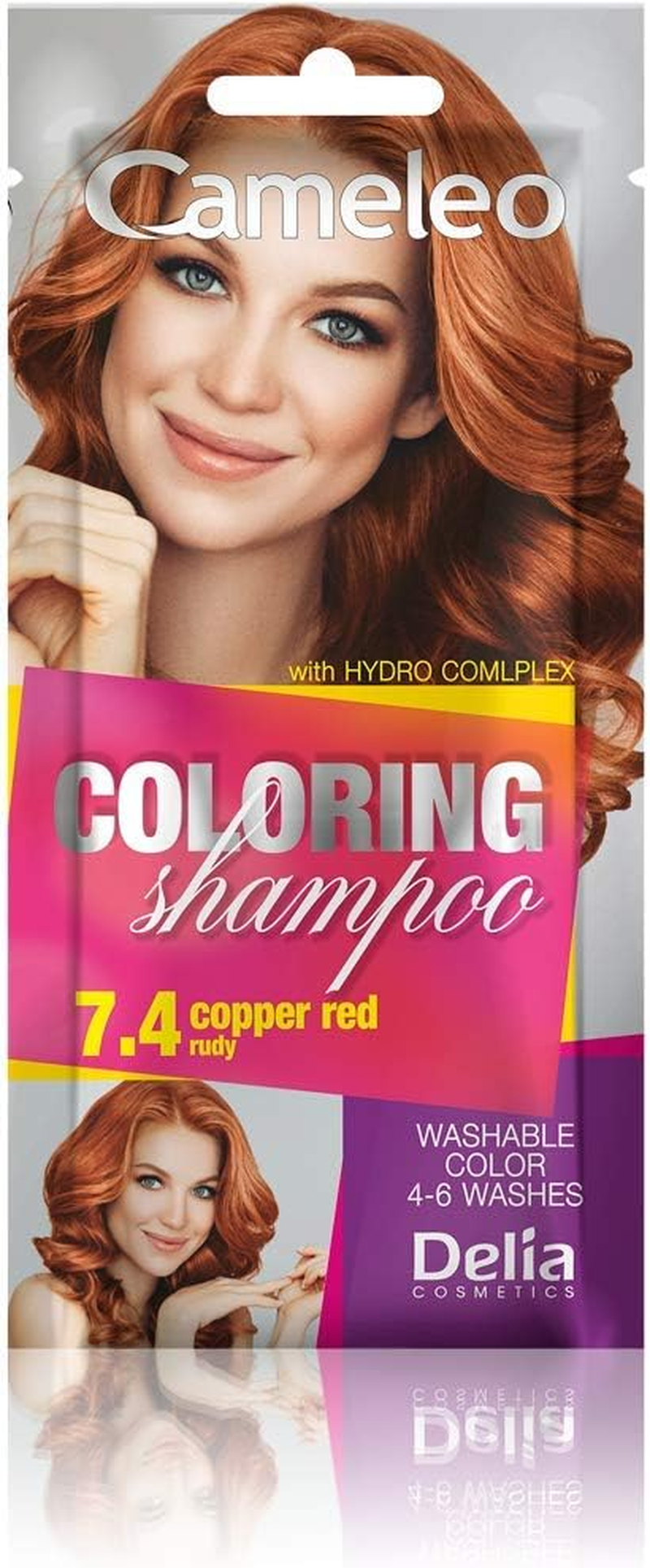 Cameleo - Tinting Shampoo - Copper Red - Quick and Easy Colour Refreshment "Colour in Colour" - without Ammonia and Oxidants - Shampoo in Bag - 40 Ml - 10.1 Silver Blonde image number 7